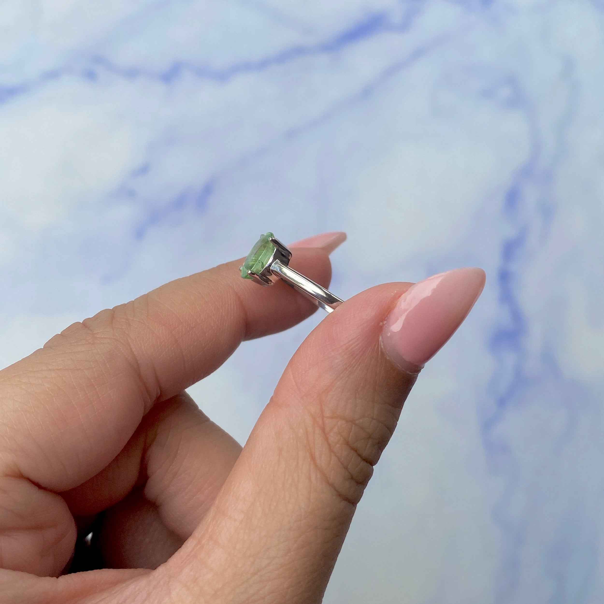 Green Kyanite Ring-(KYN-SR-249-G.)