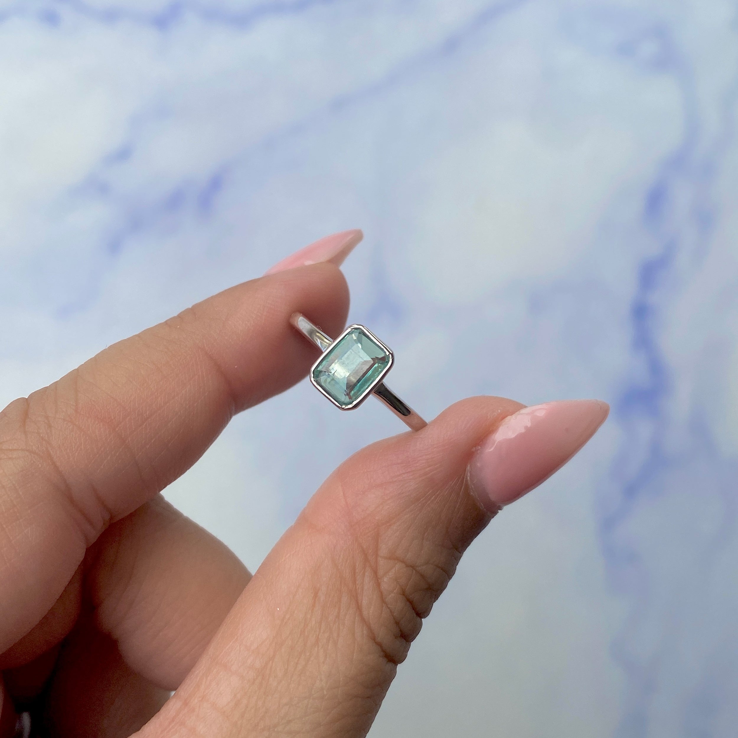 Green Kyanite Ring-(KYN-SR-2765-G.)