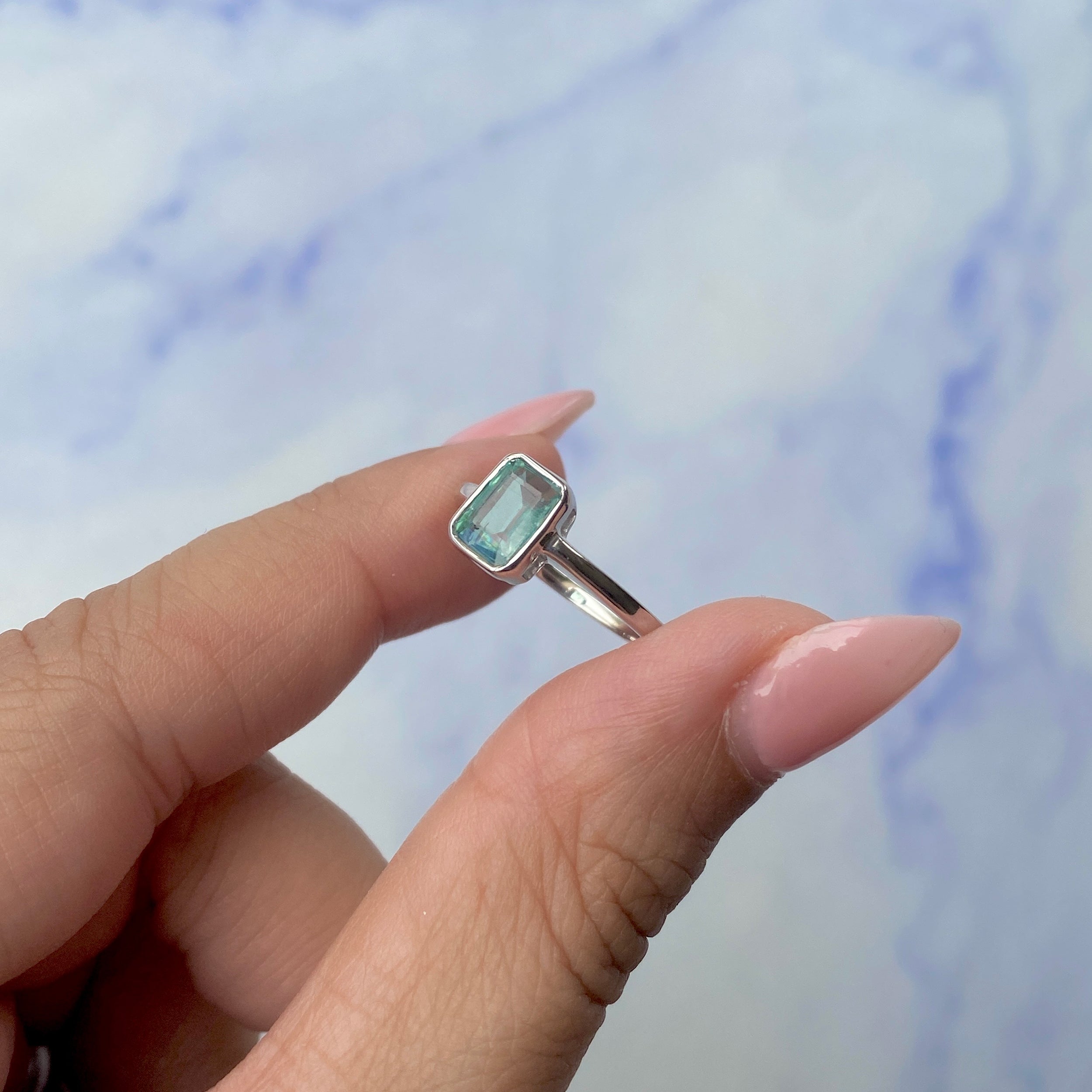 Green Kyanite Ring-(KYN-SR-2765-G.)