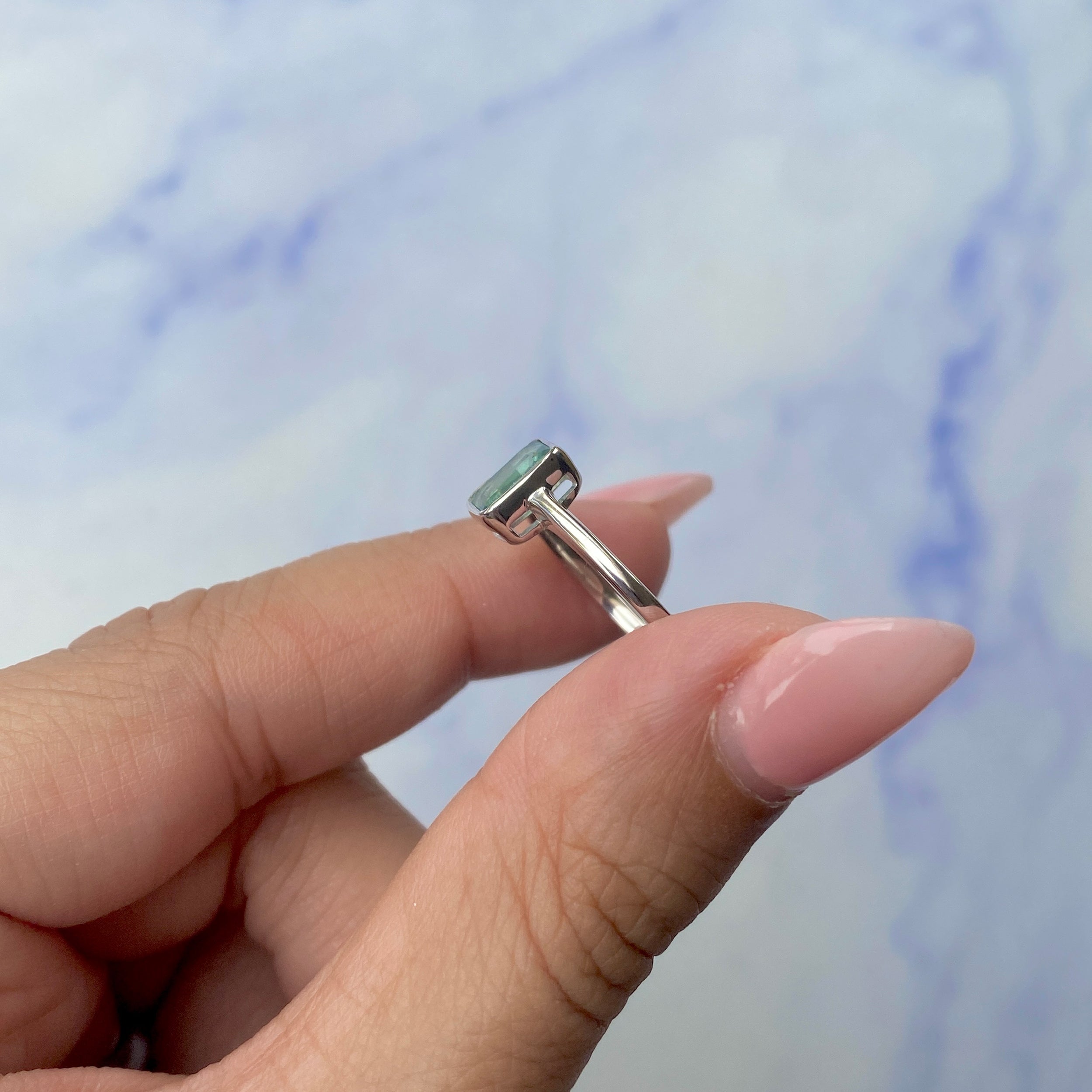 Green Kyanite Ring-(KYN-SR-2765-G.)