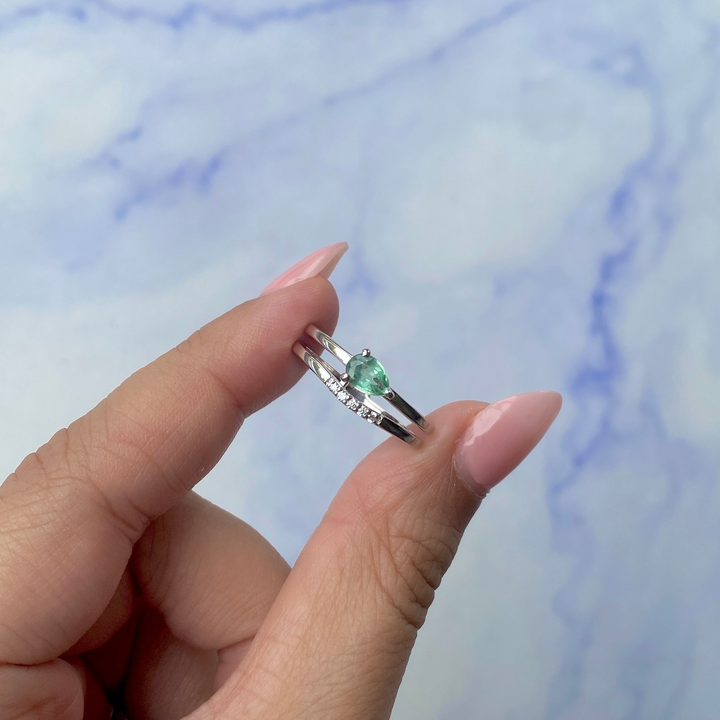 Green Kyanite Ring-(GKY-SR-2862.)