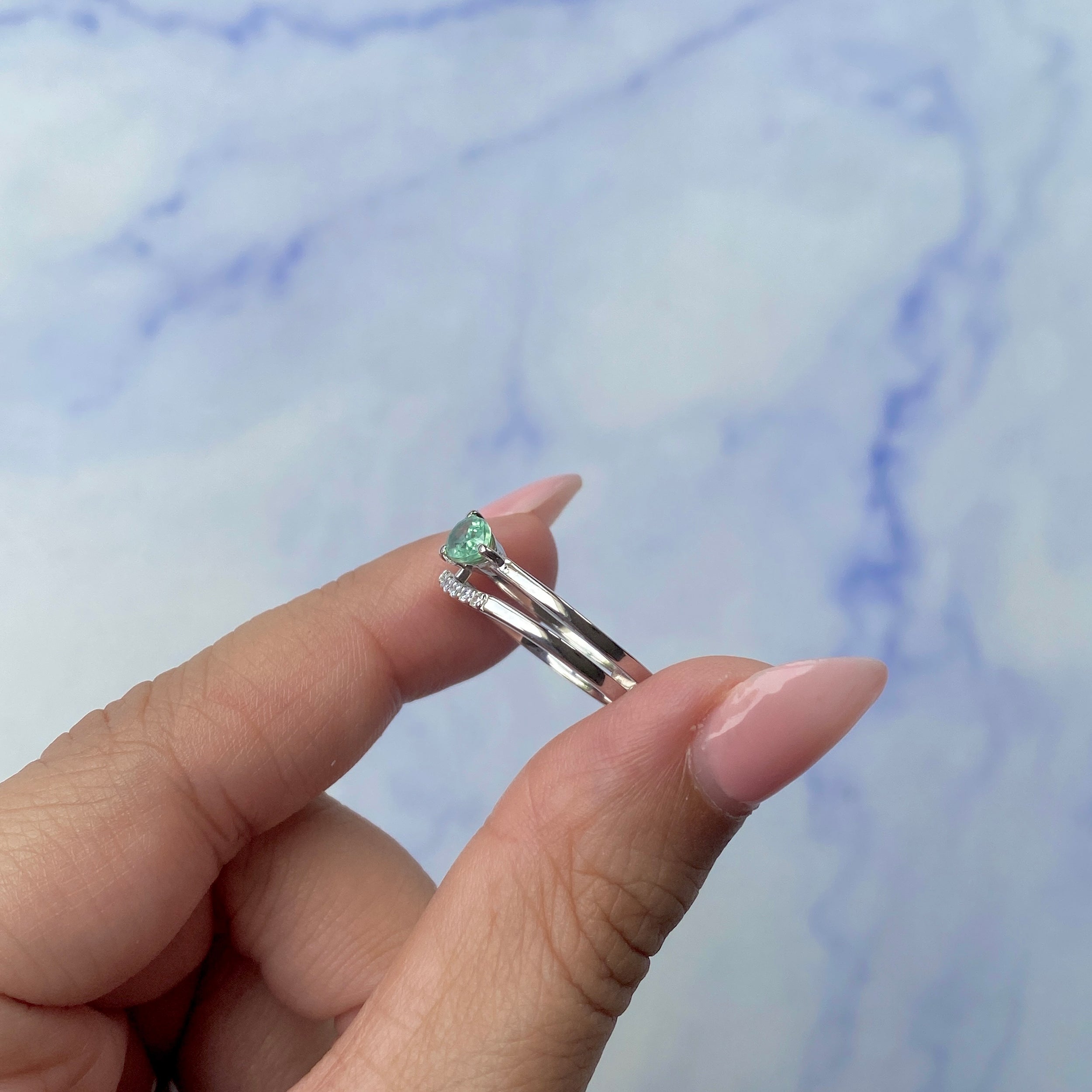 Green Kyanite Ring-(KYN-SR-2862-G.)