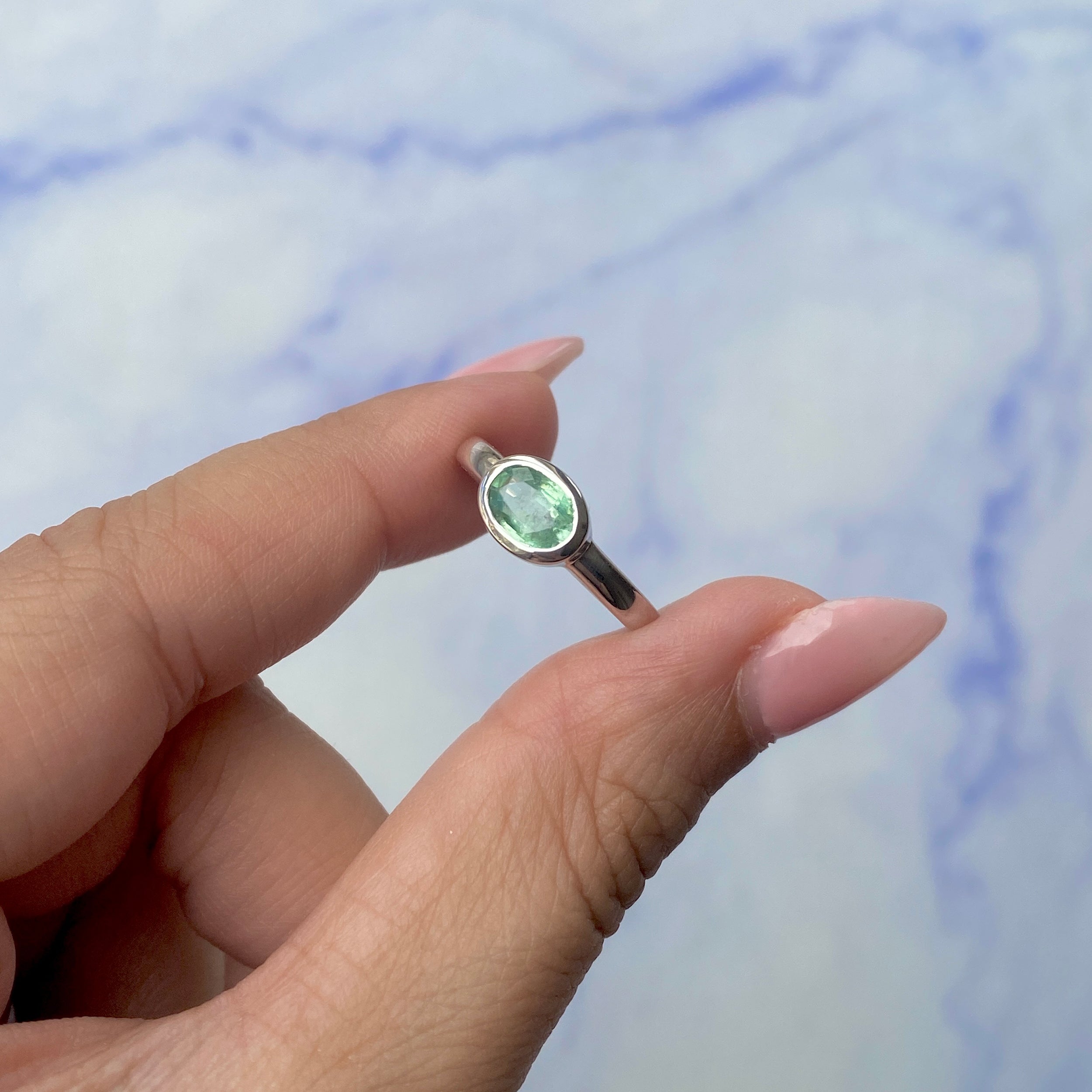 Green Kyanite Ring-(KYN-SR-4026-G.)