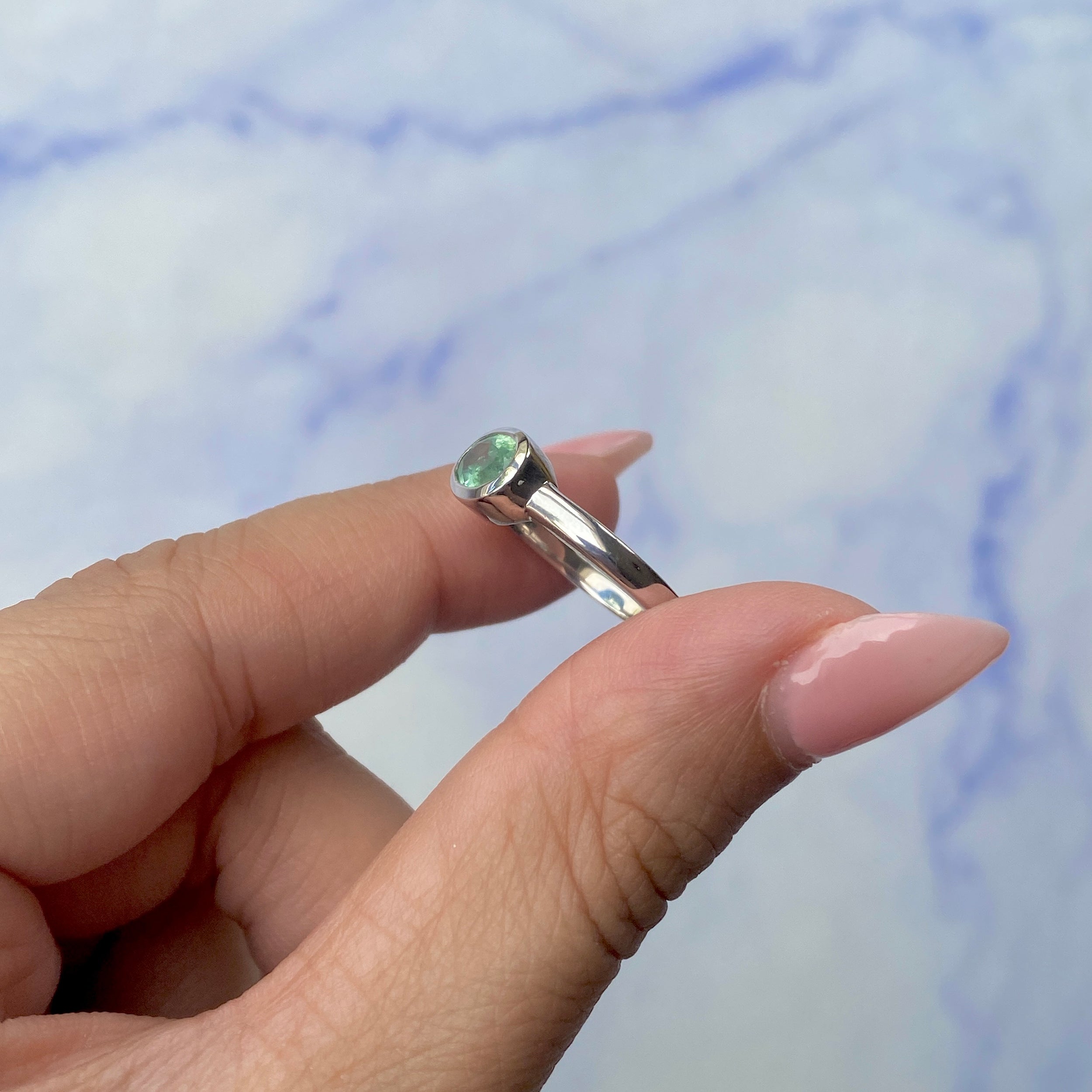 Green Kyanite Ring-(KYN-SR-4026-G.)