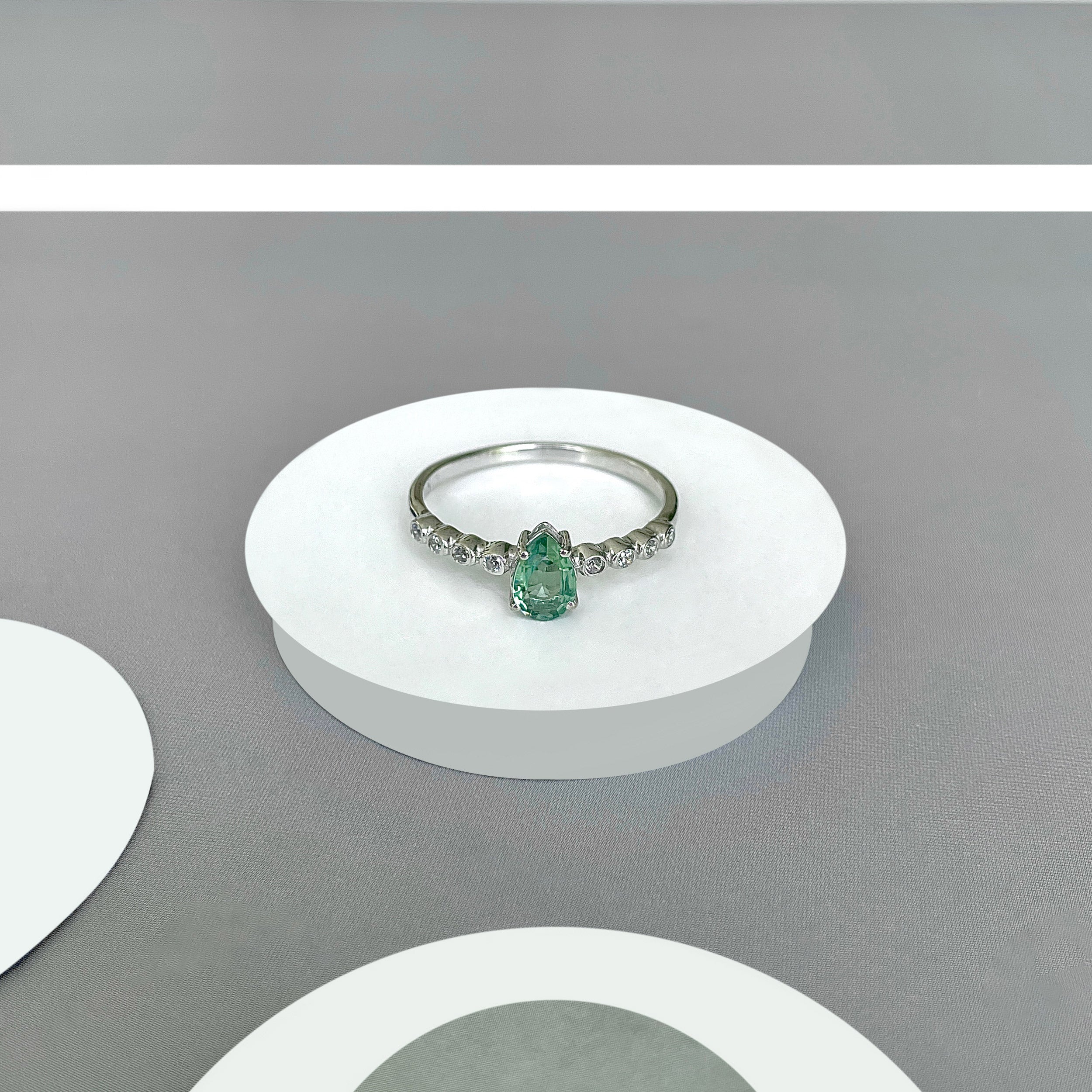 Green Kyanite Ring-(KYN-SR-419D-G-W.)