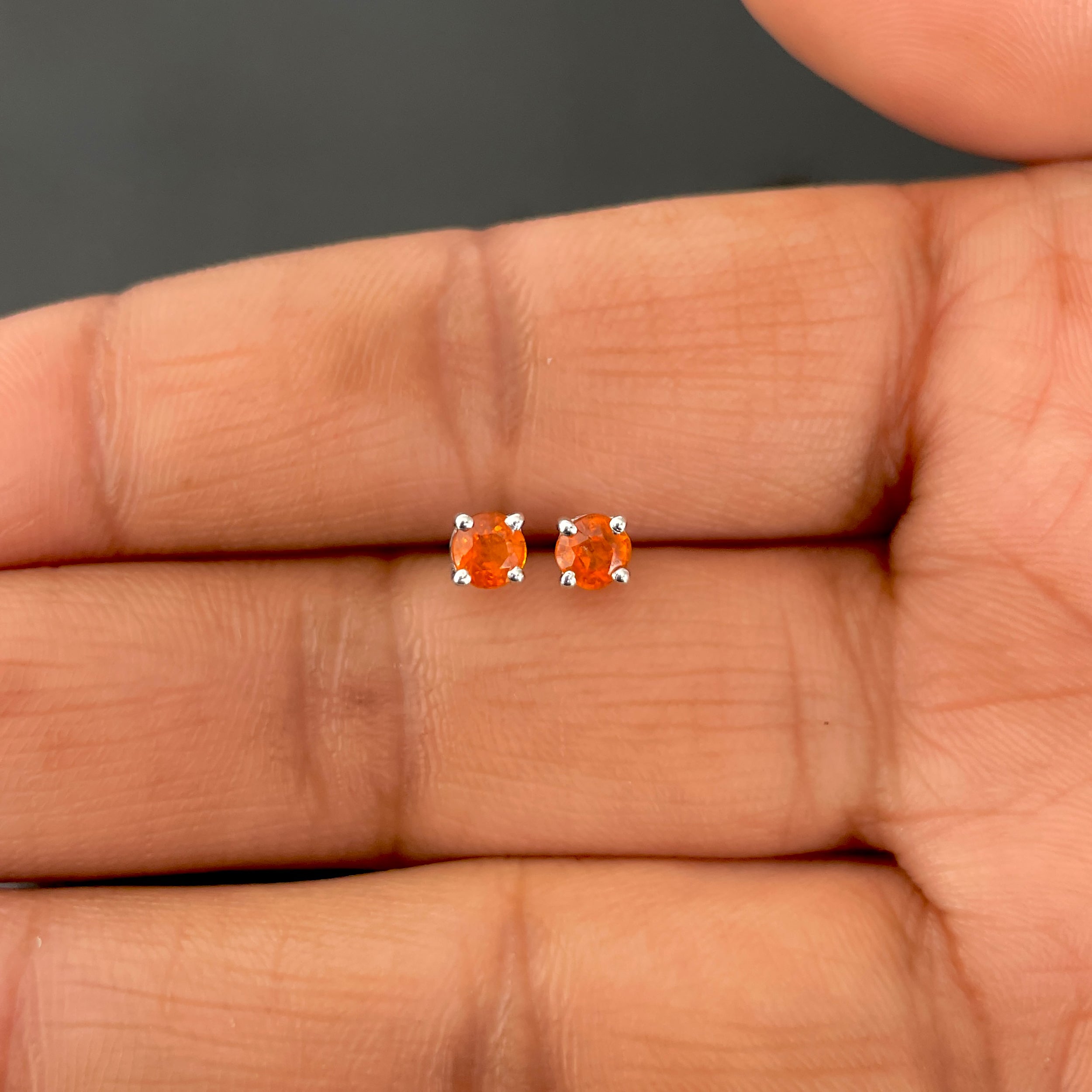 Orange Kyanite Stud Earring-(KYN-SE-1023-O.)