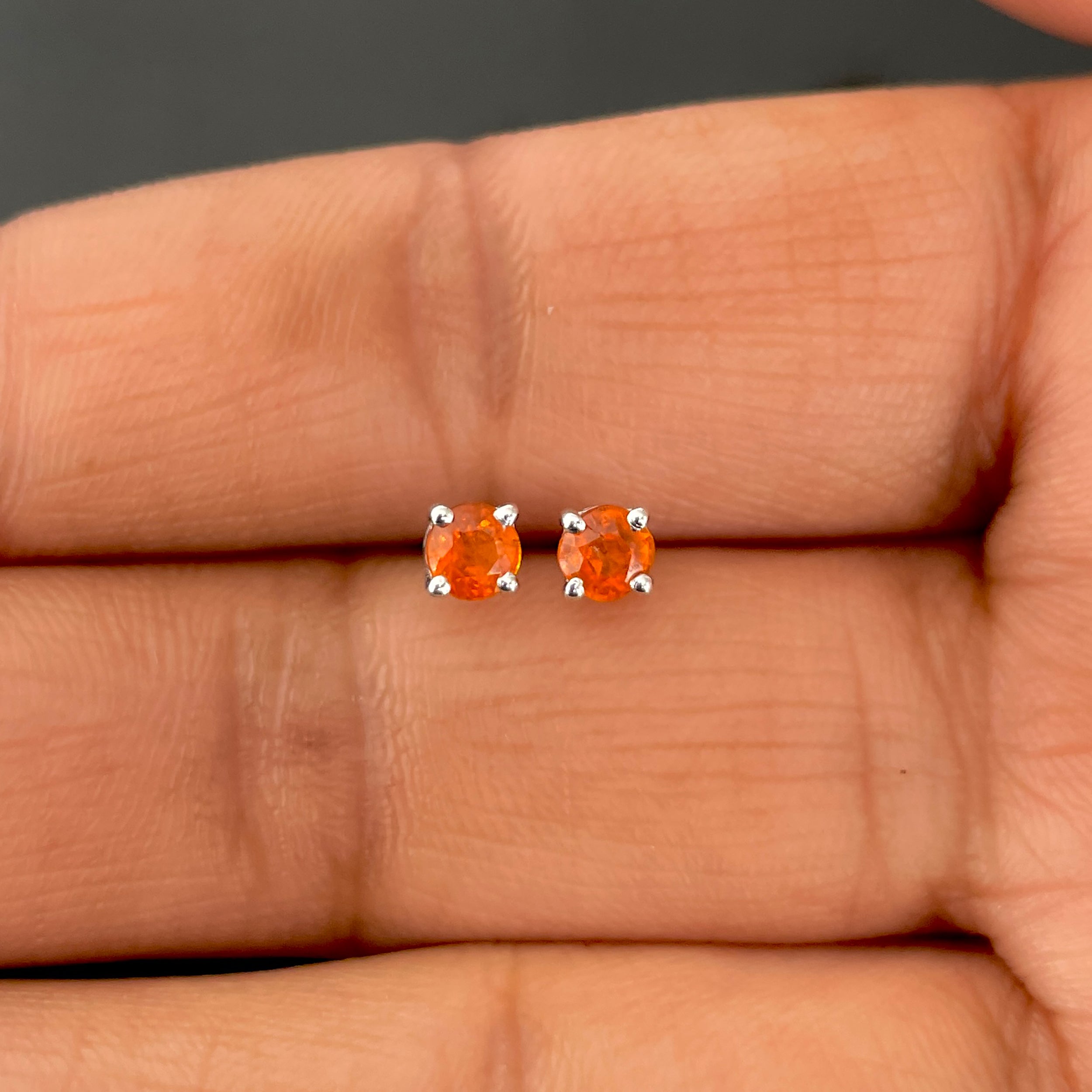 Orange Kyanite Stud Earring-(KYN-SE-1023-O.)