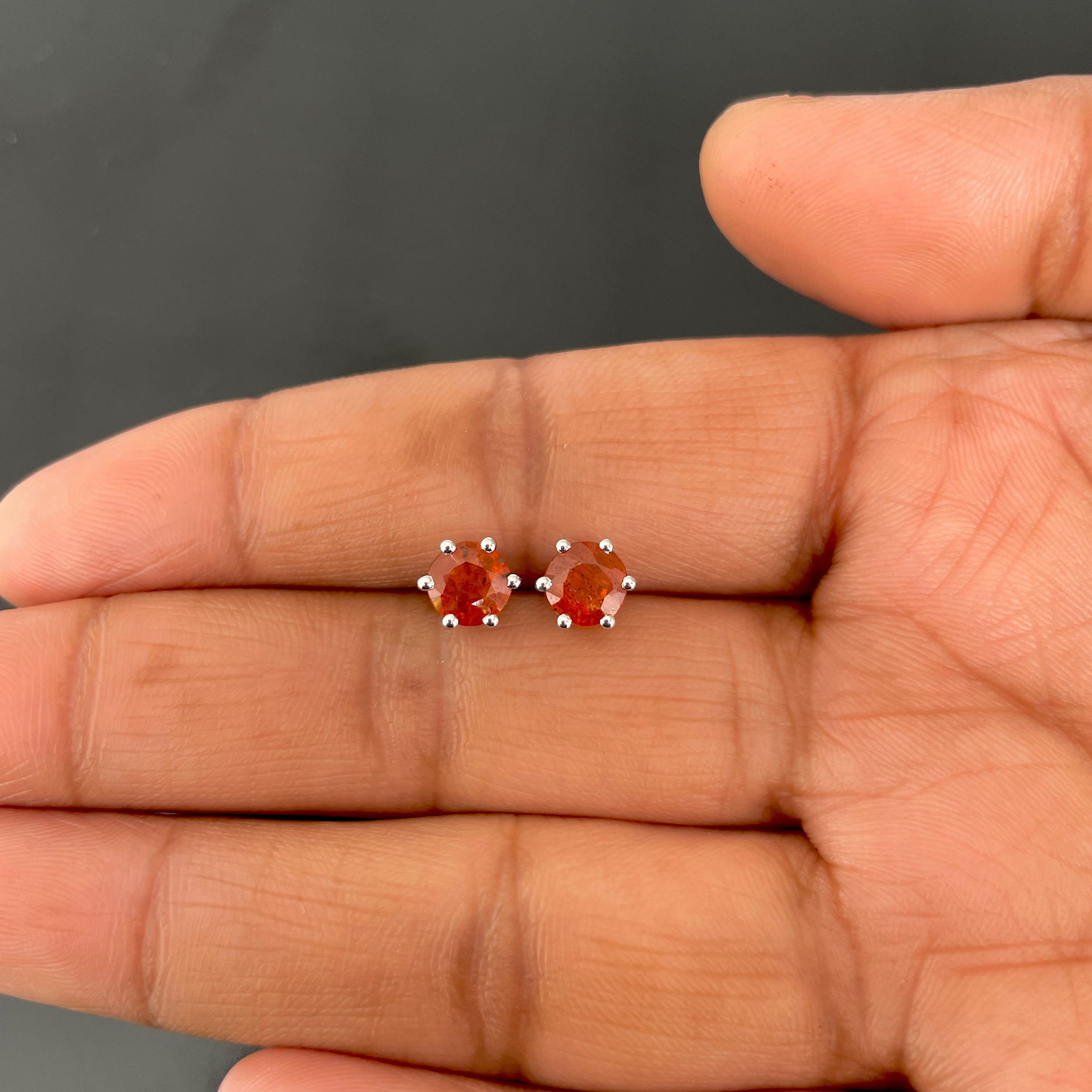 Orange Kyanite Stud Earring-(KYN-SE-1024-O.)