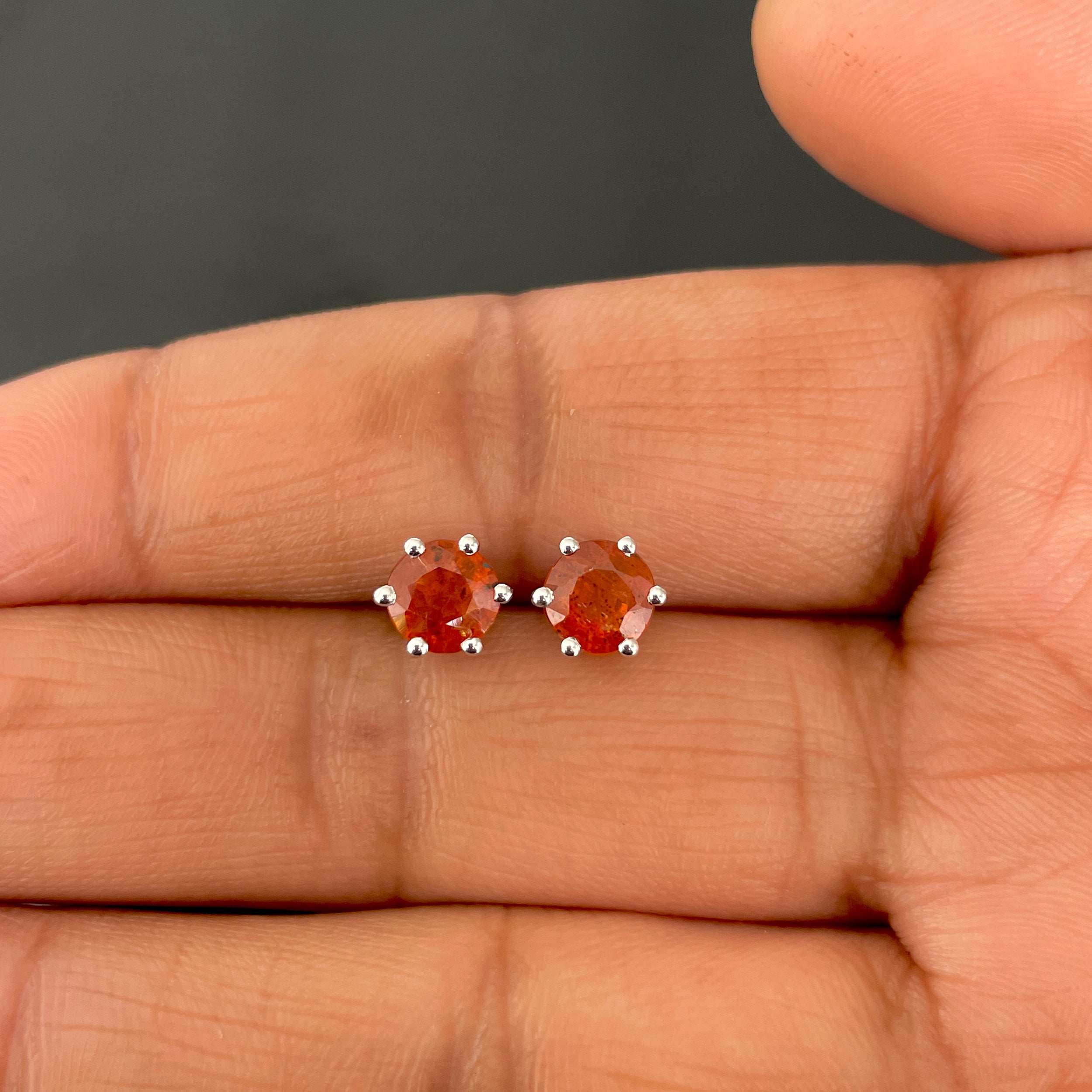 Orange Kyanite Stud Earring-(KYN-SE-1024-O.)