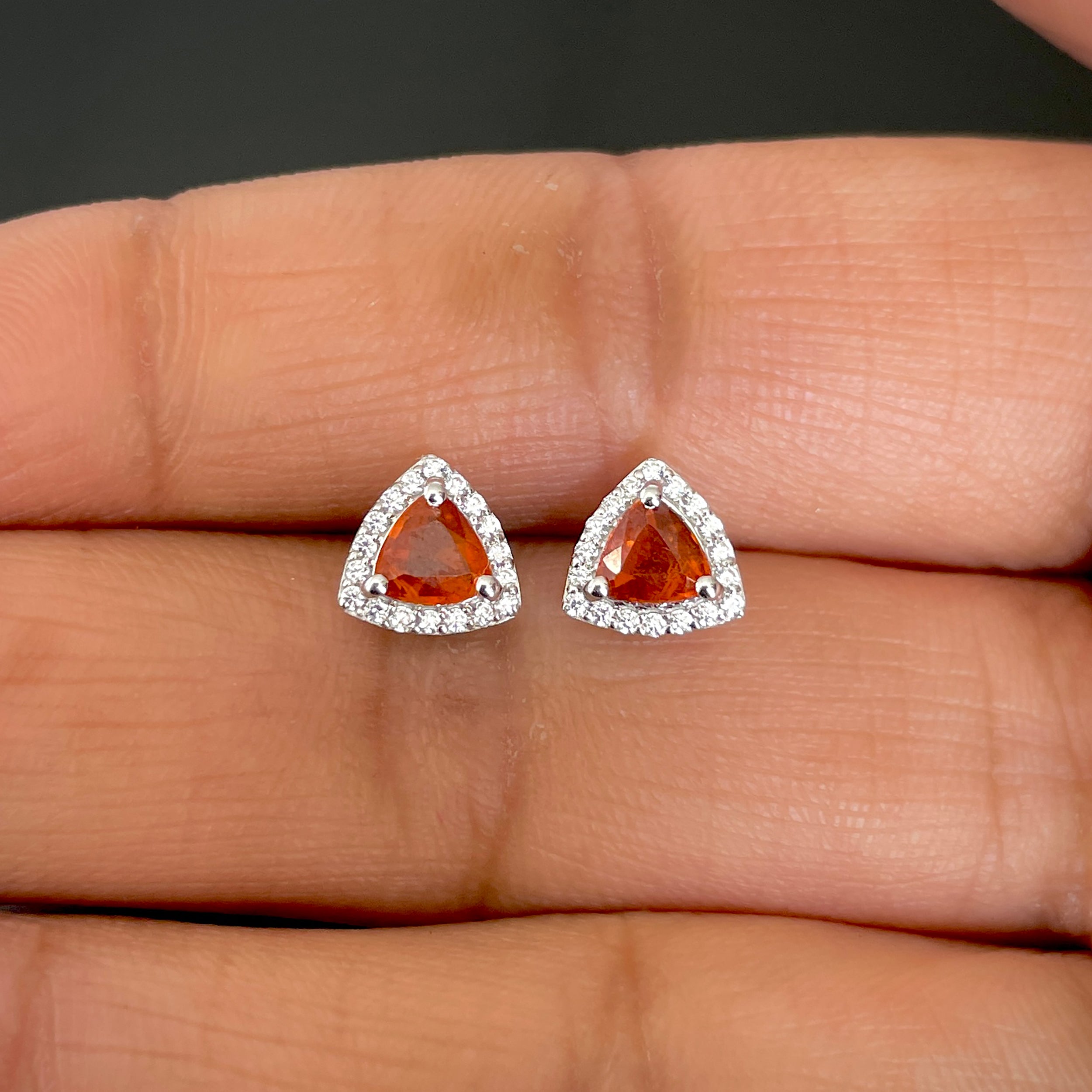 Orange Kyanite Stud Earring-(KYN-SE-1269-O.)