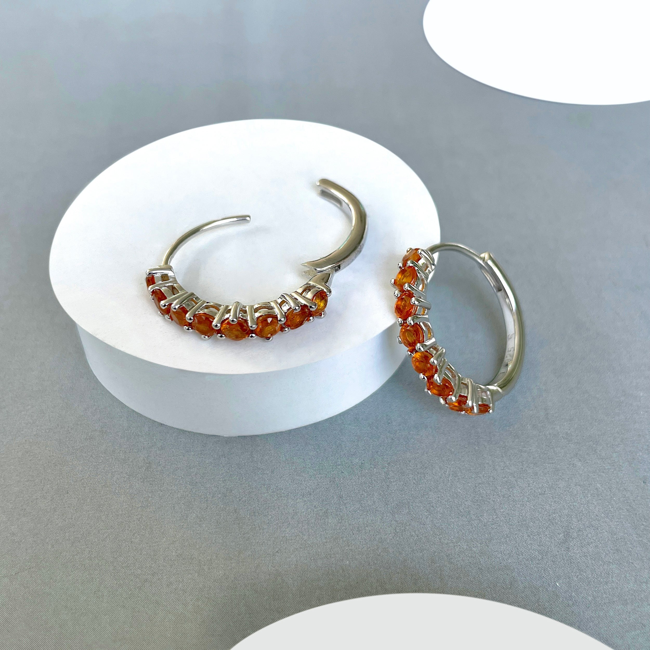 Orange Kyanite Hoop Earring-(KYN-SE-1276-O.)
