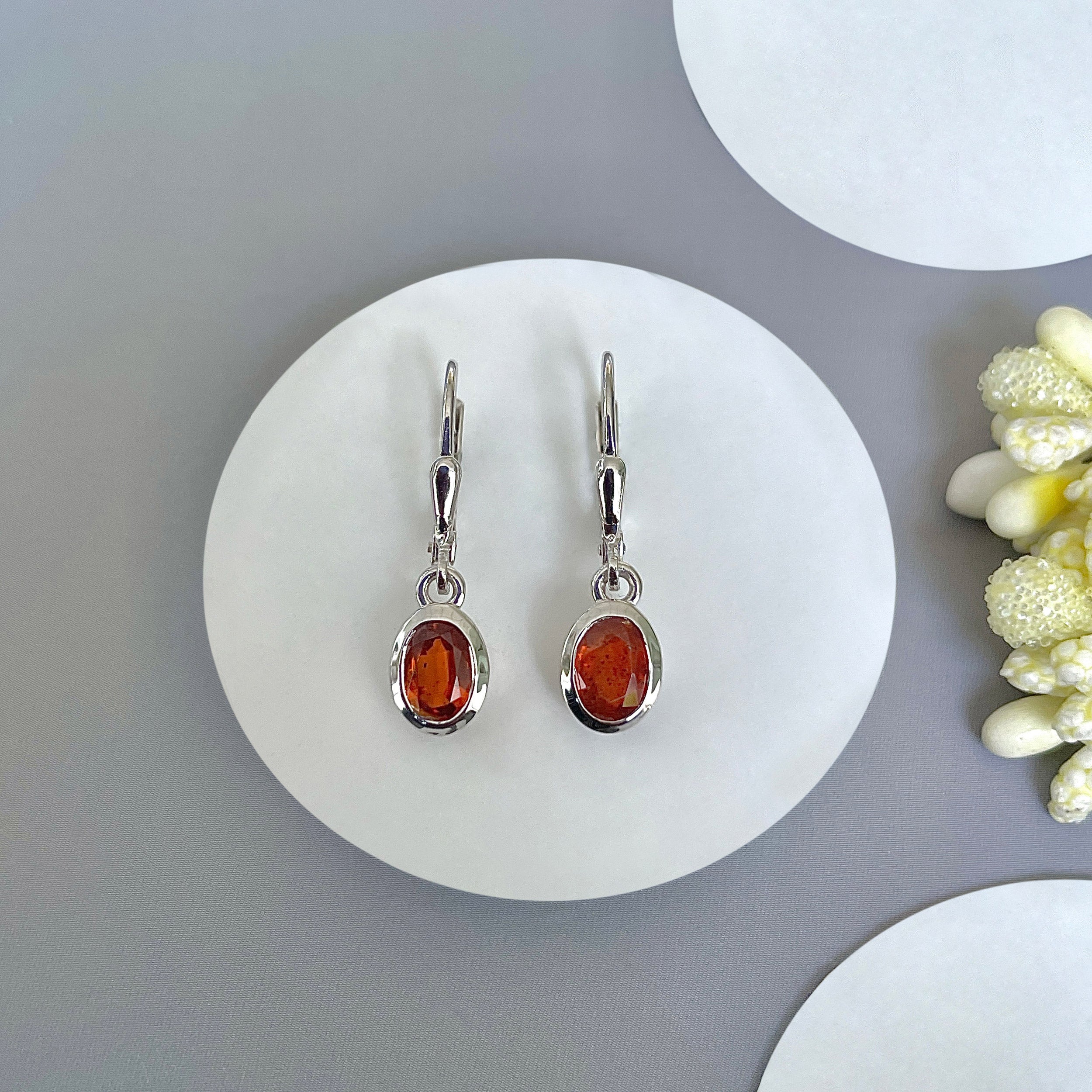 Orange Kyanite Leverback Earring-(KYN-SE-1316-O.)