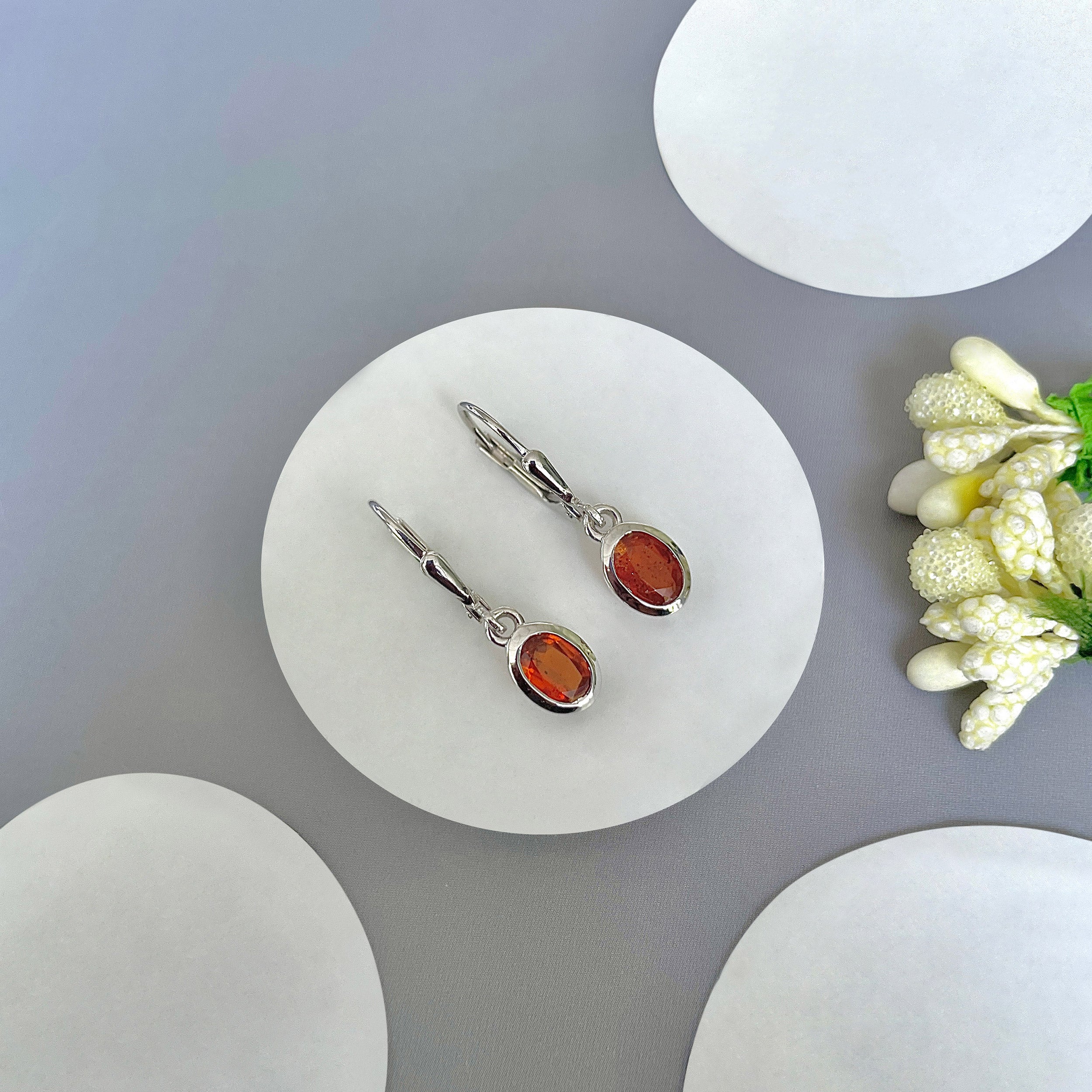 Orange Kyanite Leverback Earring-(KYN-SE-1316-O.)