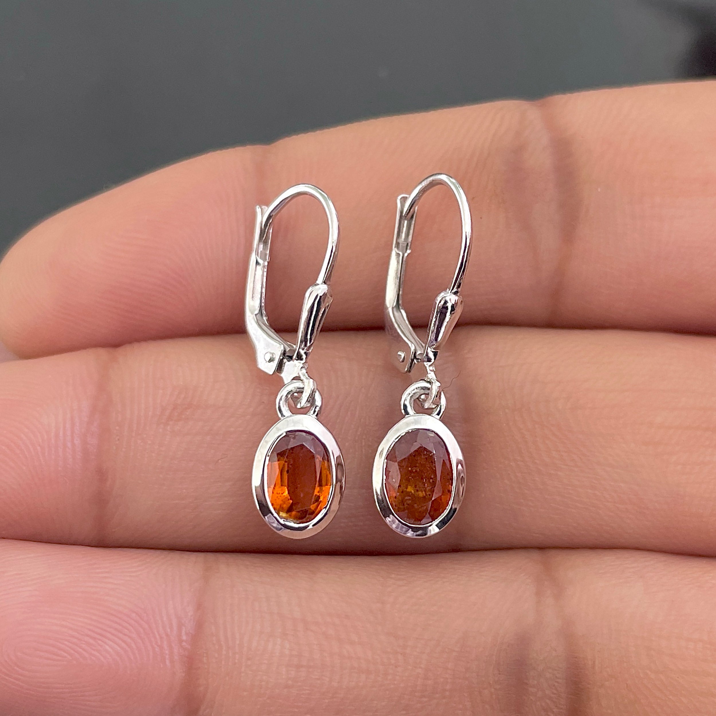 Orange Kyanite Leverback Earring-(KYN-SE-1316-O.)