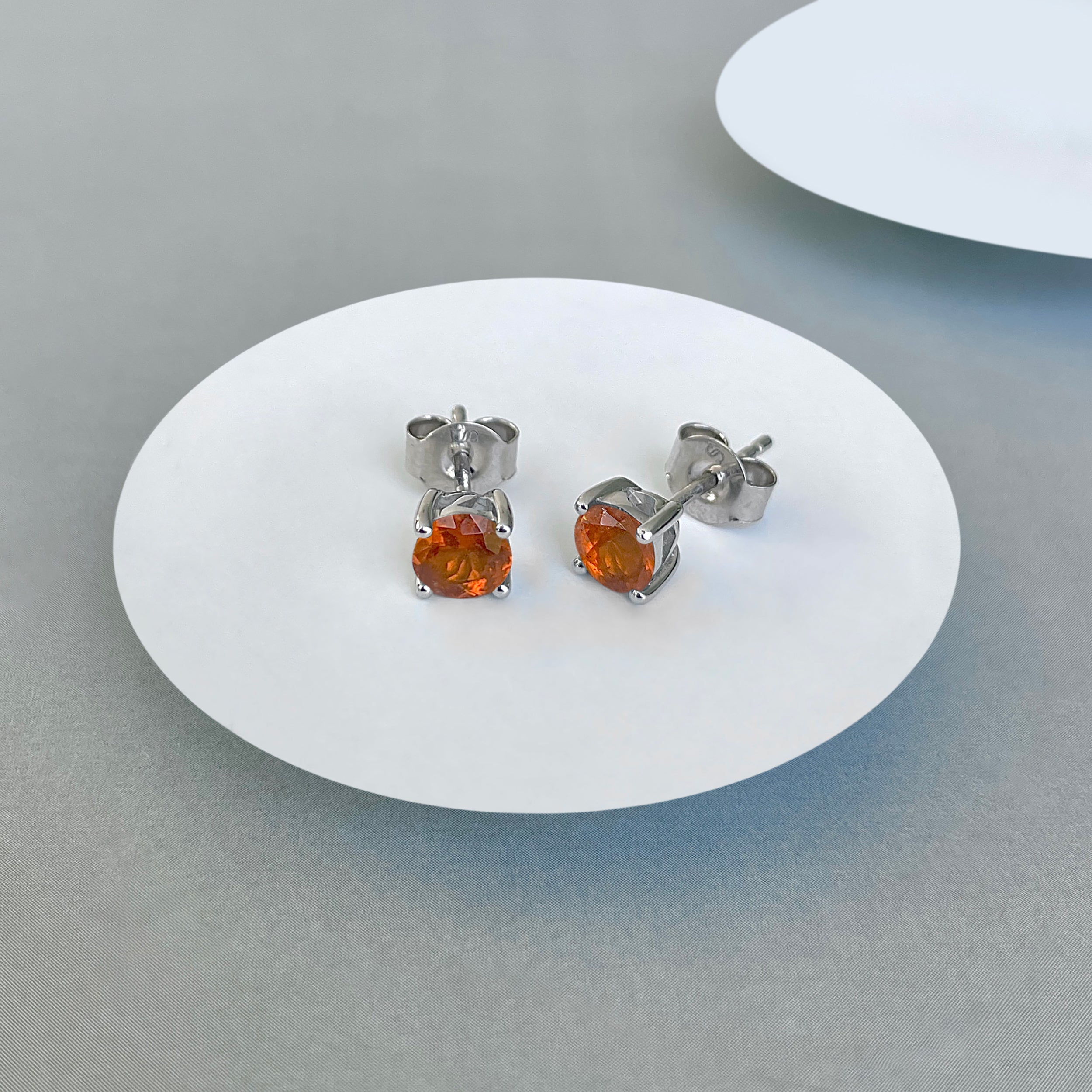 Orange Kyanite Stud Earring-(KYN-SE-1321-O.)