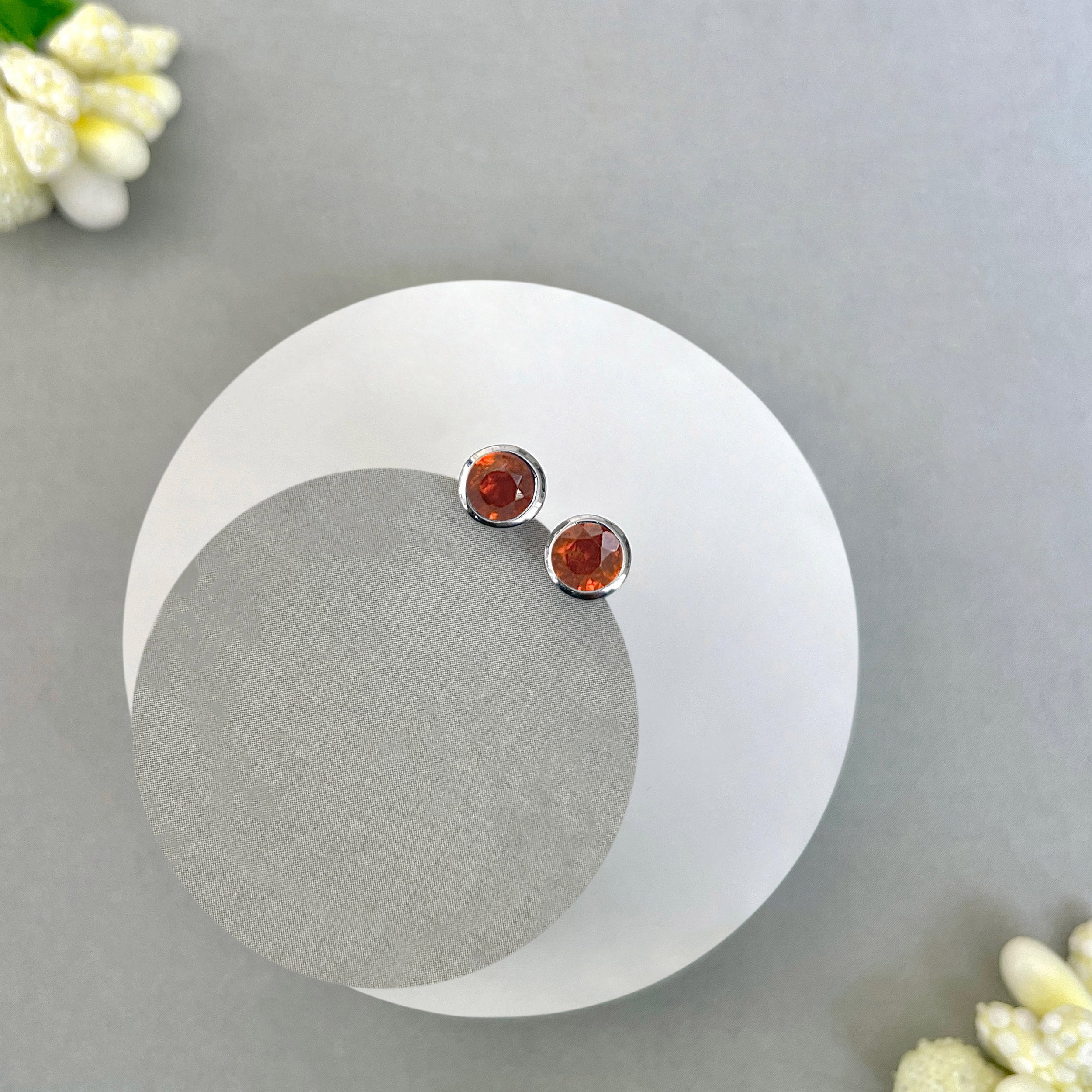 Orange Kyanite Stud Earring-(KYN-SE-1375-O.)