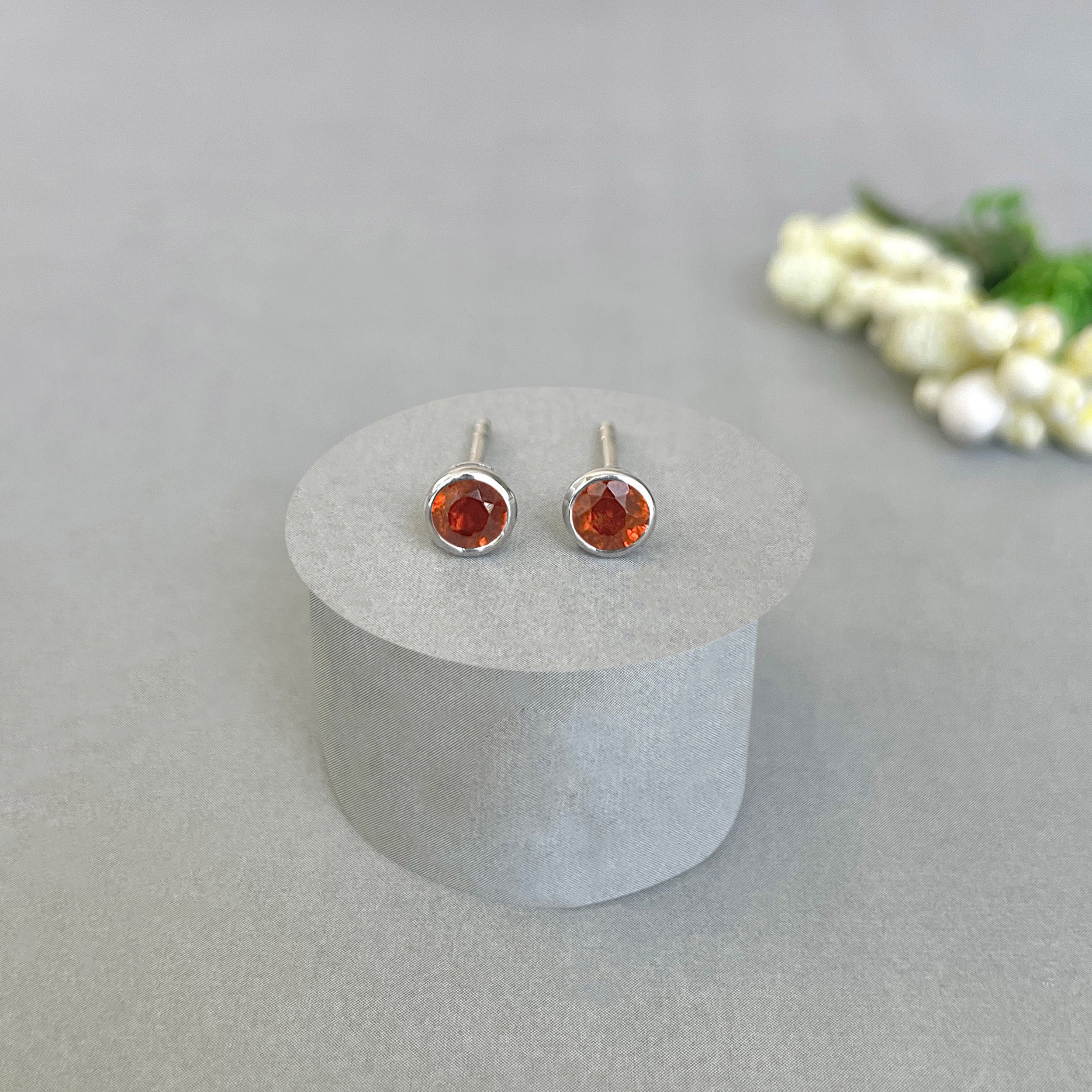 Orange Kyanite Stud Earring-(KYN-SE-1375-O.)