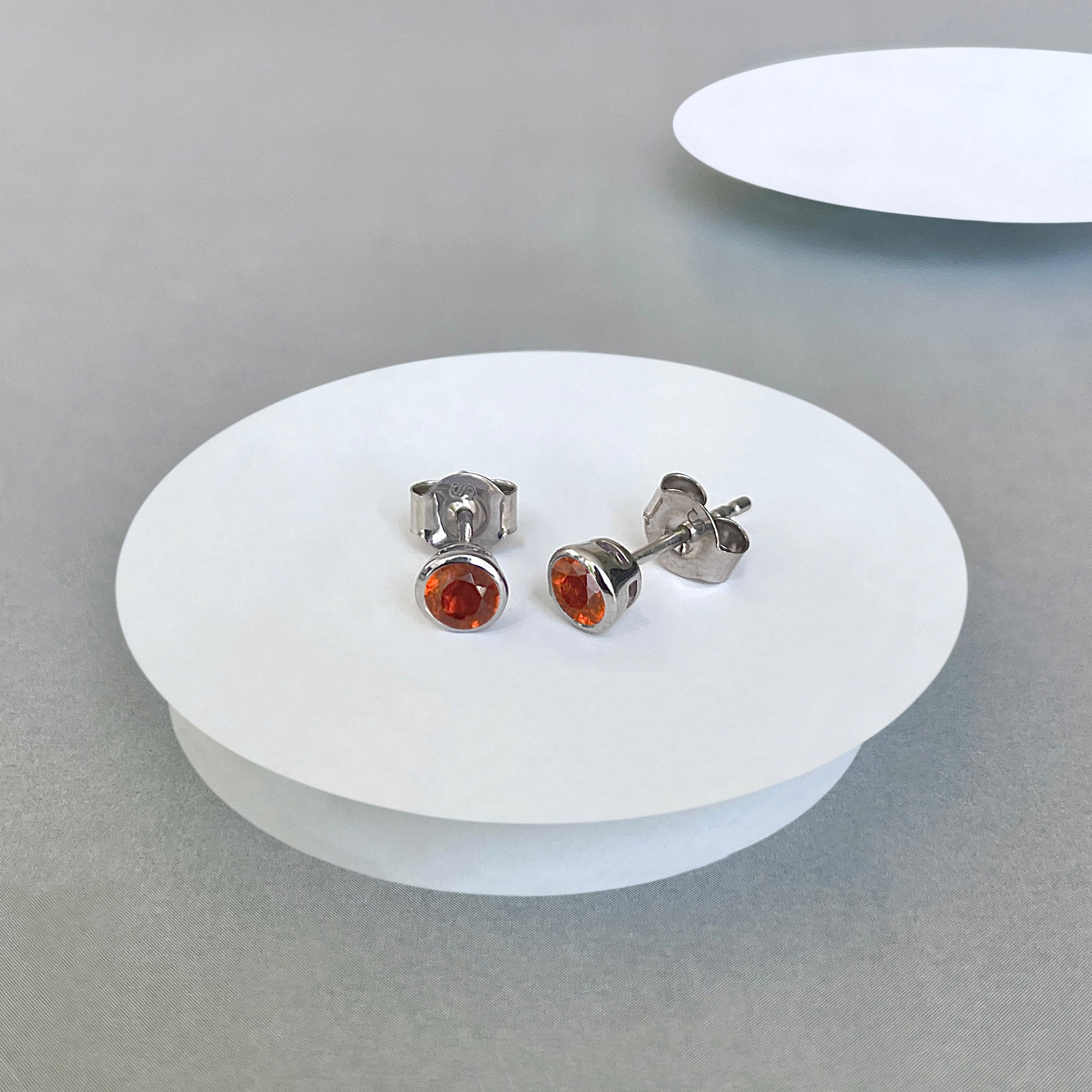 Orange Kyanite Stud Earring-(KYN-SE-1375-O.)