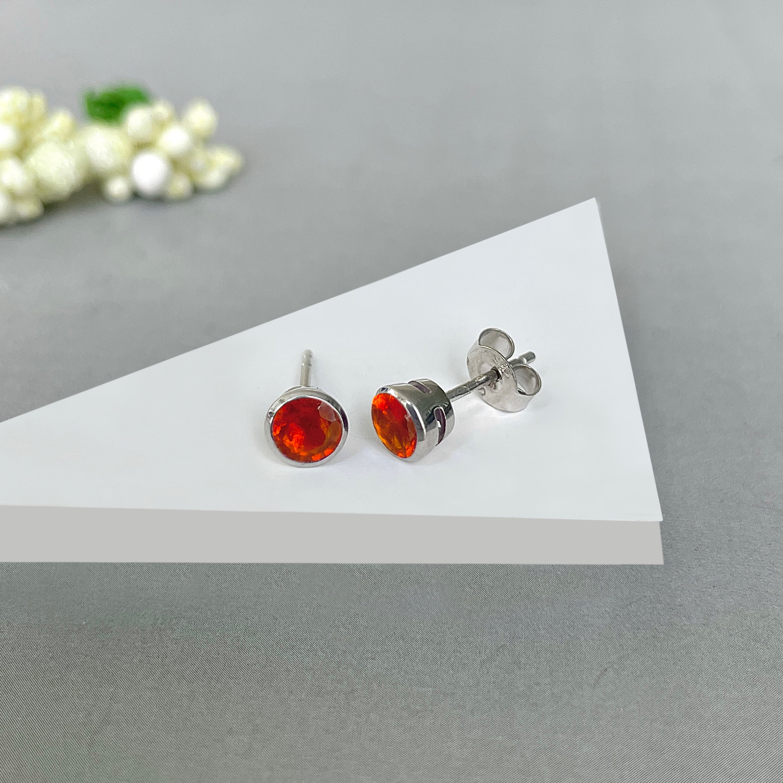Orange Kyanite Stud Earring-(KYN-SE-1425-O.)