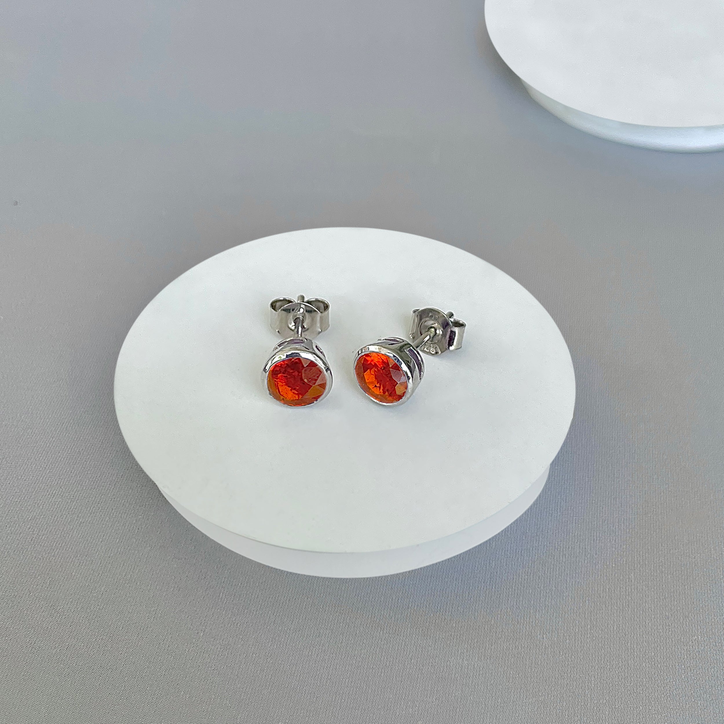 Orange Kyanite Stud Earring-(KYN-SE-1426-O.)