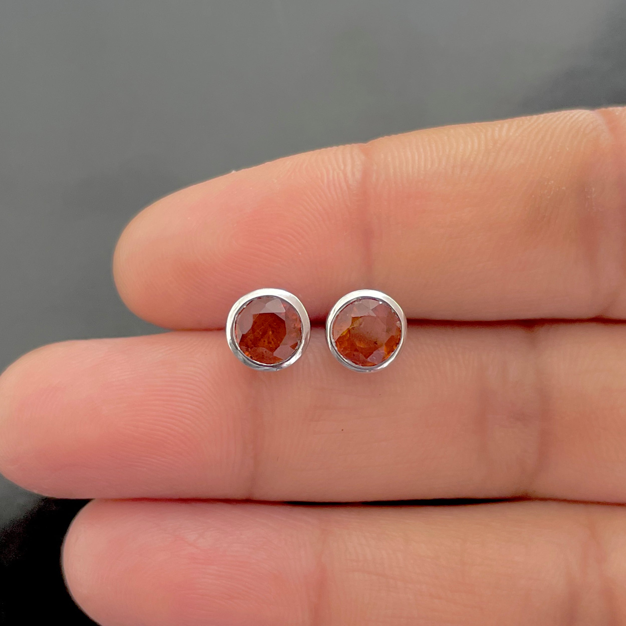 Orange Kyanite Stud Earring-(KYN-SE-1426-O.)