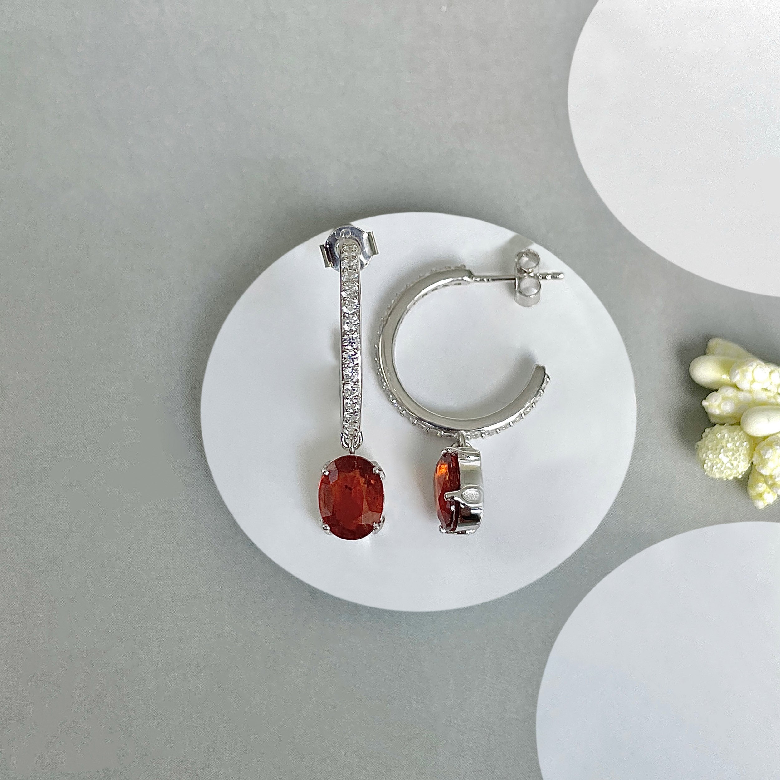 Orange Kyanite Hoop Earring-(KYN-SE-1469-O.)
