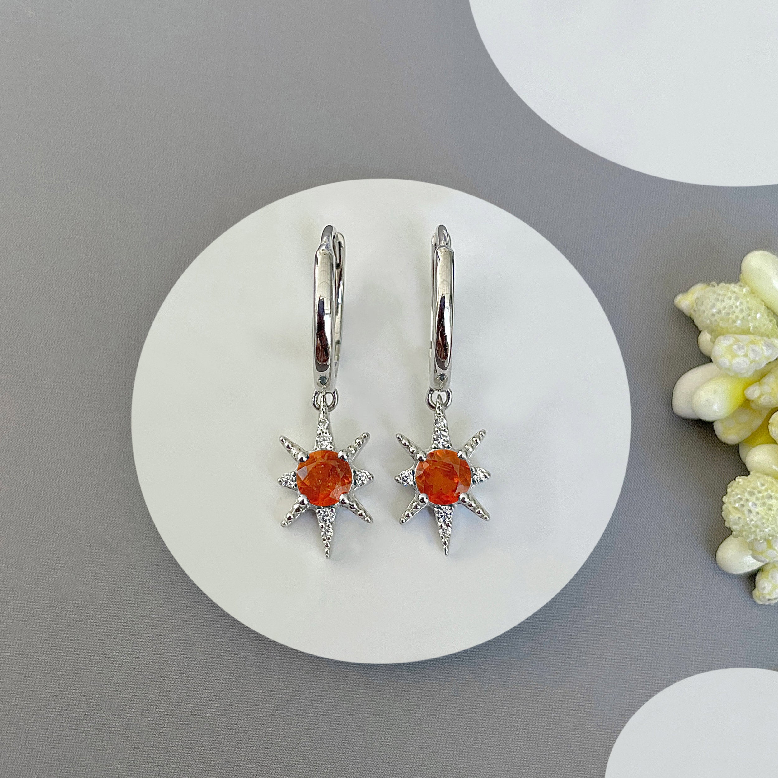 Orange Kyanite Earrings-(OKY-SE-1470.)