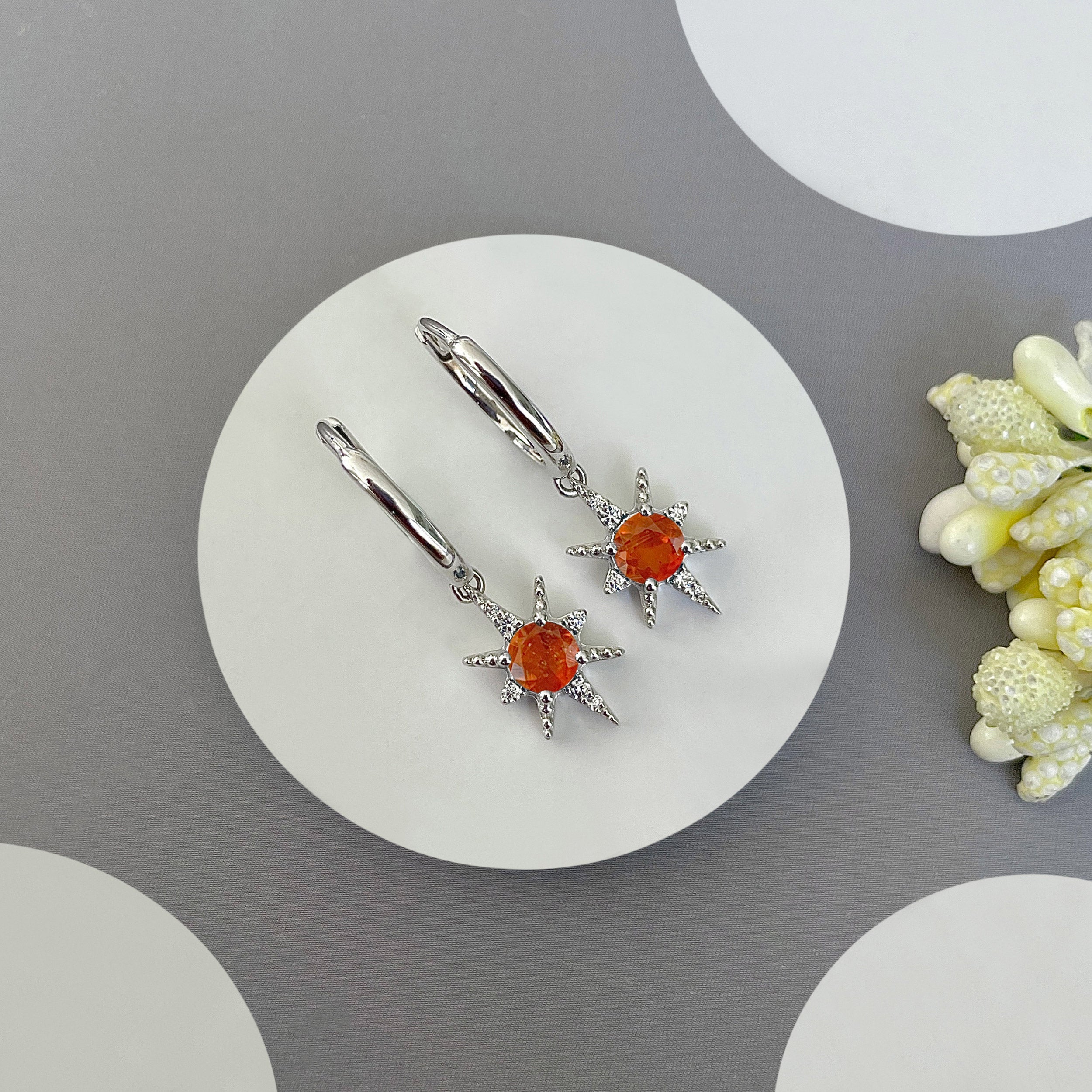 Orange Kyanite Earrings-(OKY-SE-1470.)