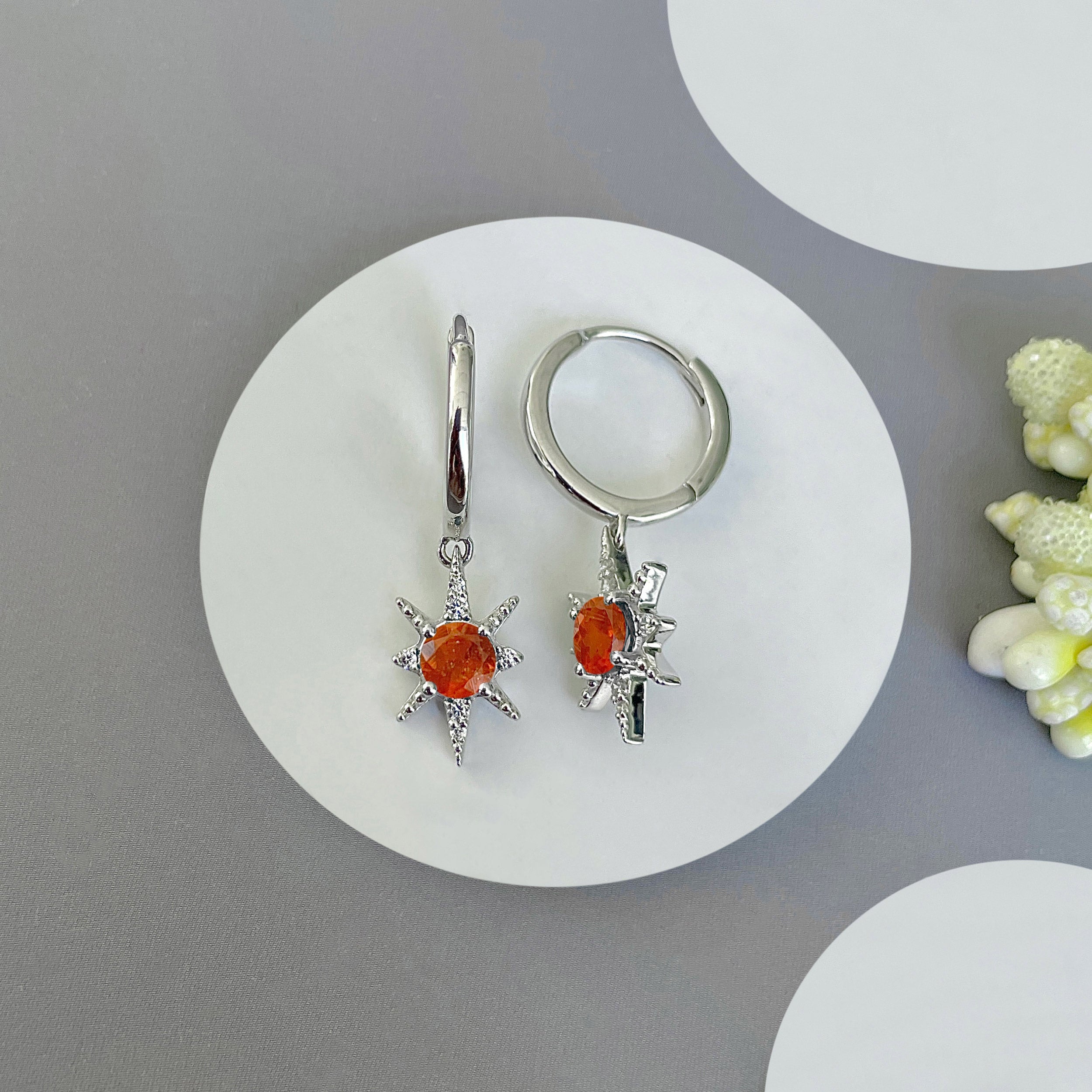 Orange Kyanite Earring-(KYN-SE-1470-O.)