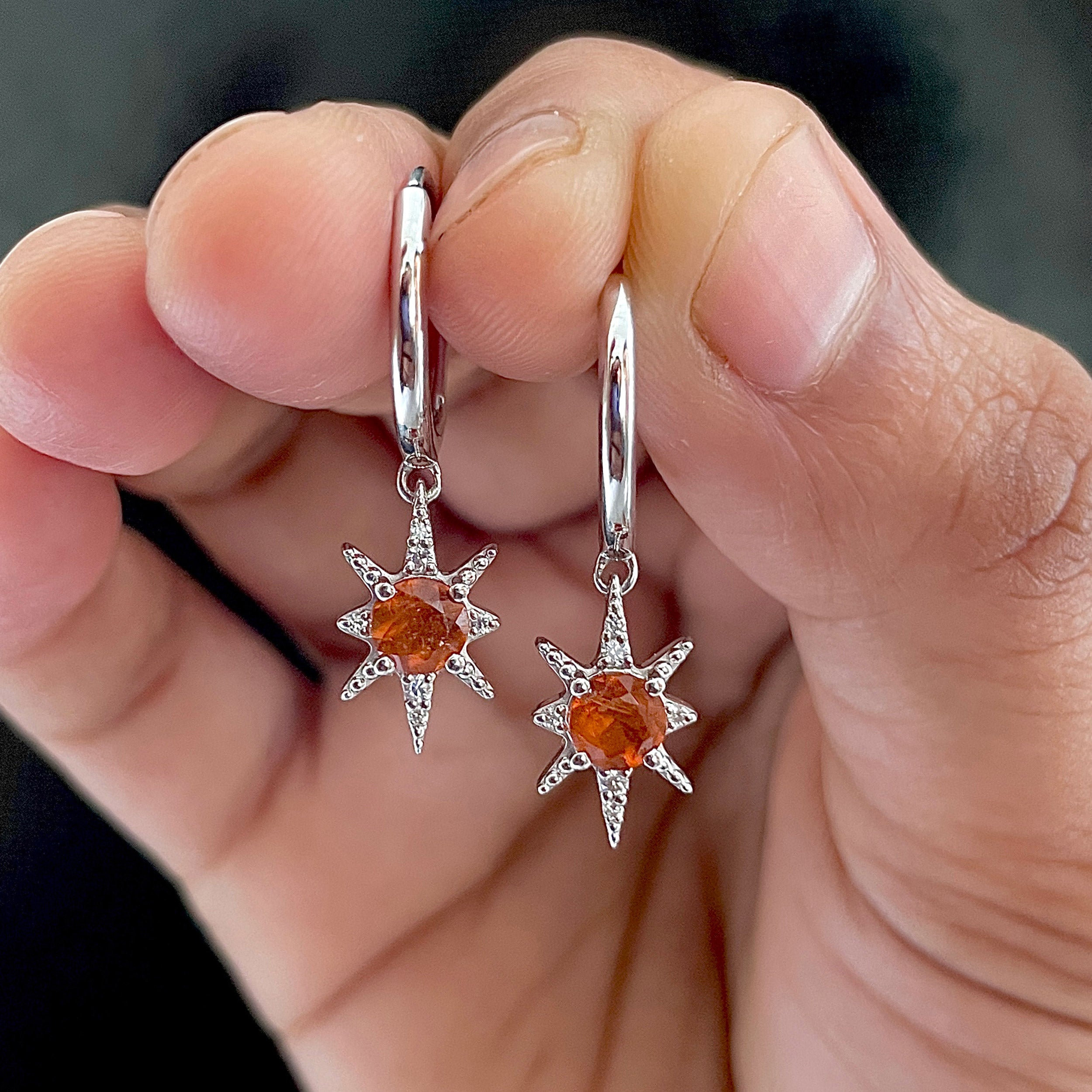 Orange Kyanite Earring-(KYN-SE-1470-O.)