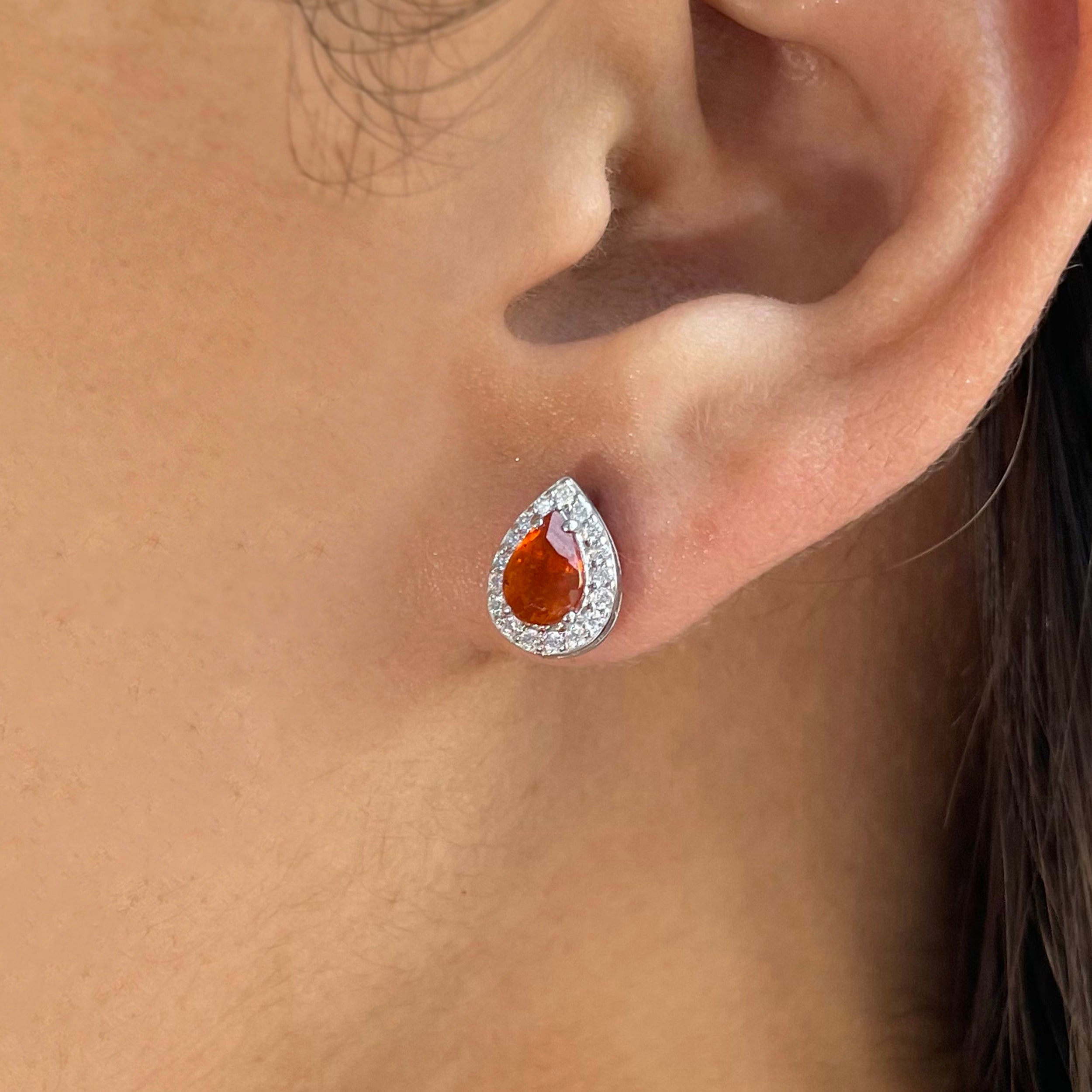 Orange Kyanite Stud Earring-(KYN-SE-52W-O.)