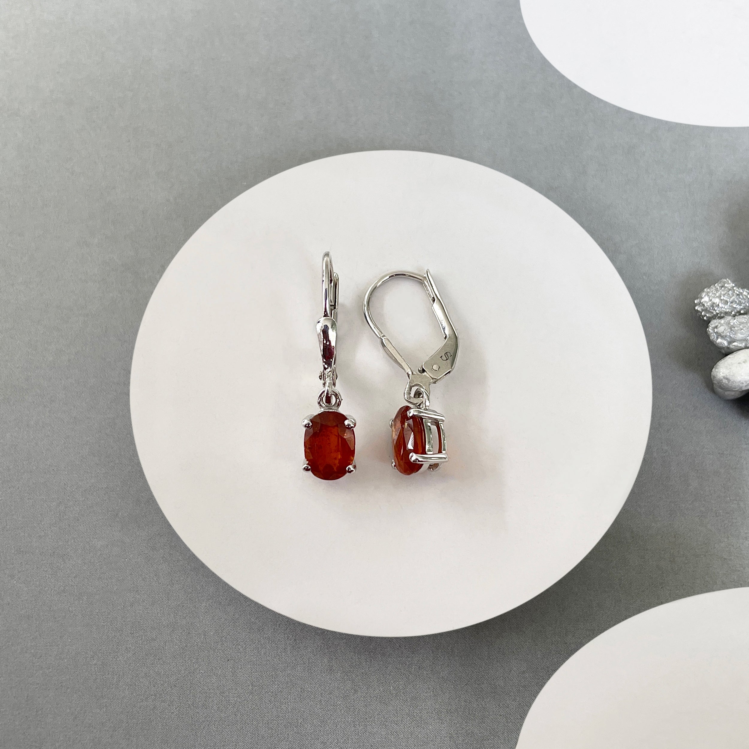 Orange Kyanite Leverback Earring-(KYN-SE-670-O.)