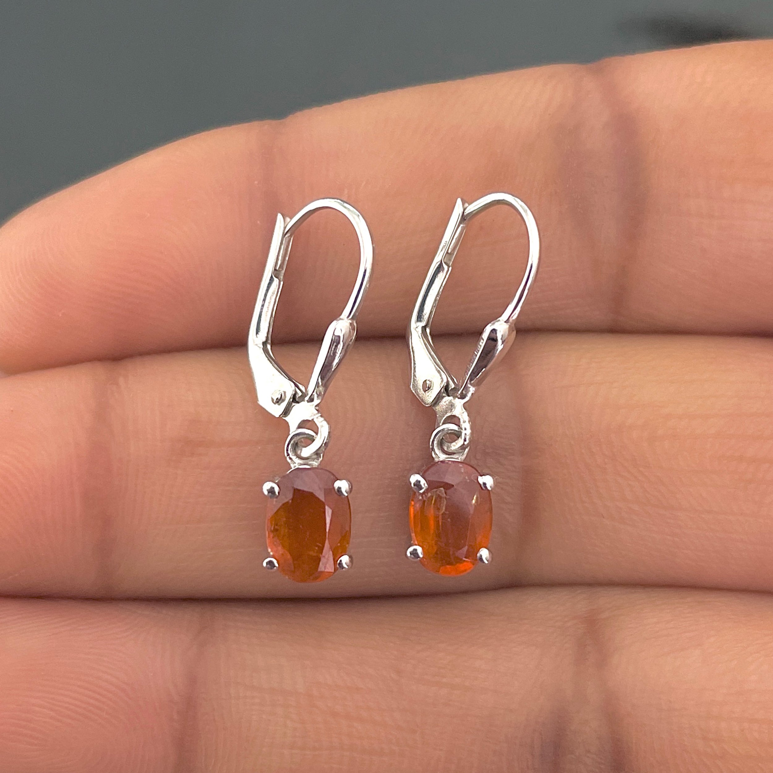 Orange Kyanite Leverback Earring-(KYN-SE-670-O.)
