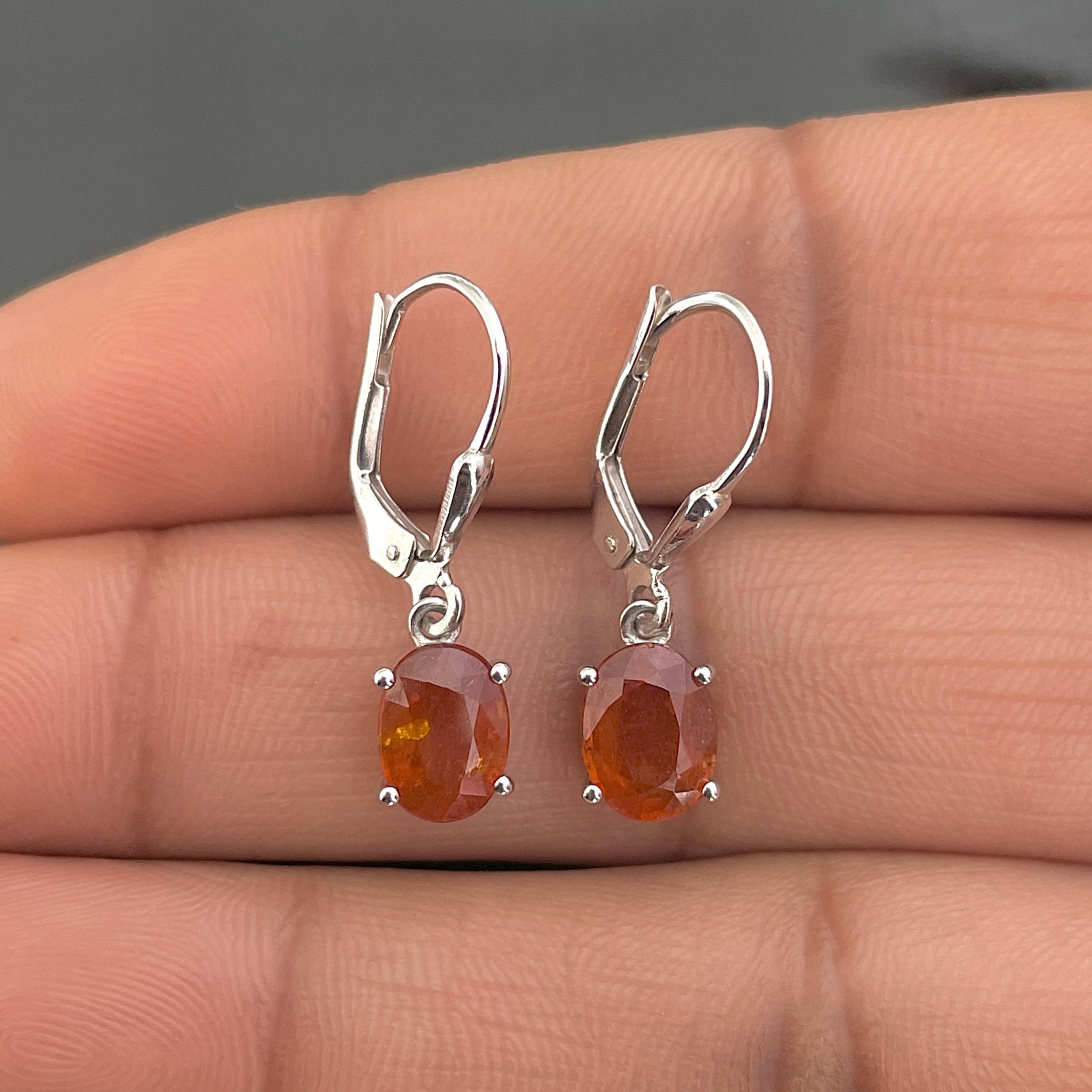 Orange Kyanite Leverback Earring-(KYN-SE-673-O.)