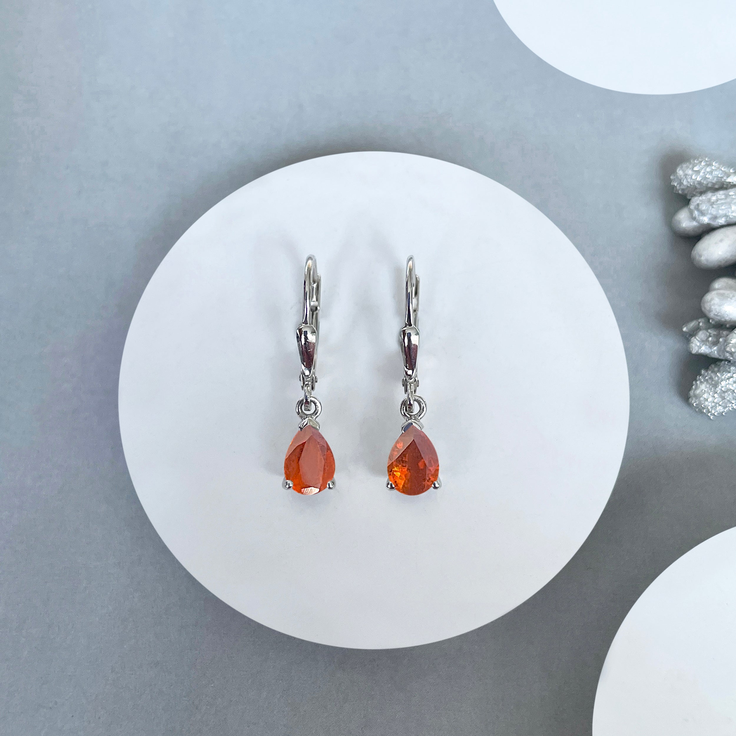 Orange Kyanite Leverback Earring-(KYN-SE-676-O.)