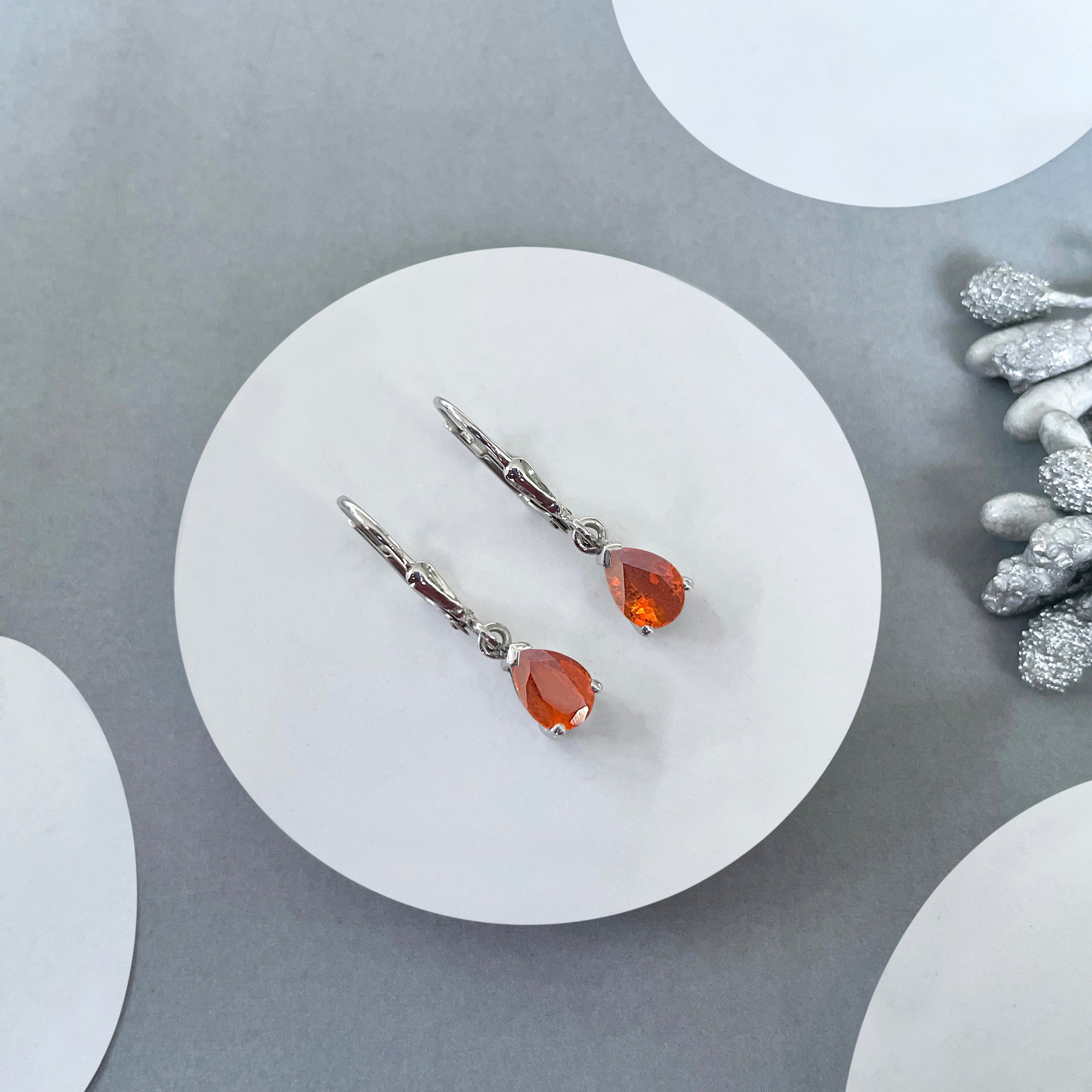 Orange Kyanite Leverback Earring-(KYN-SE-676-O.)
