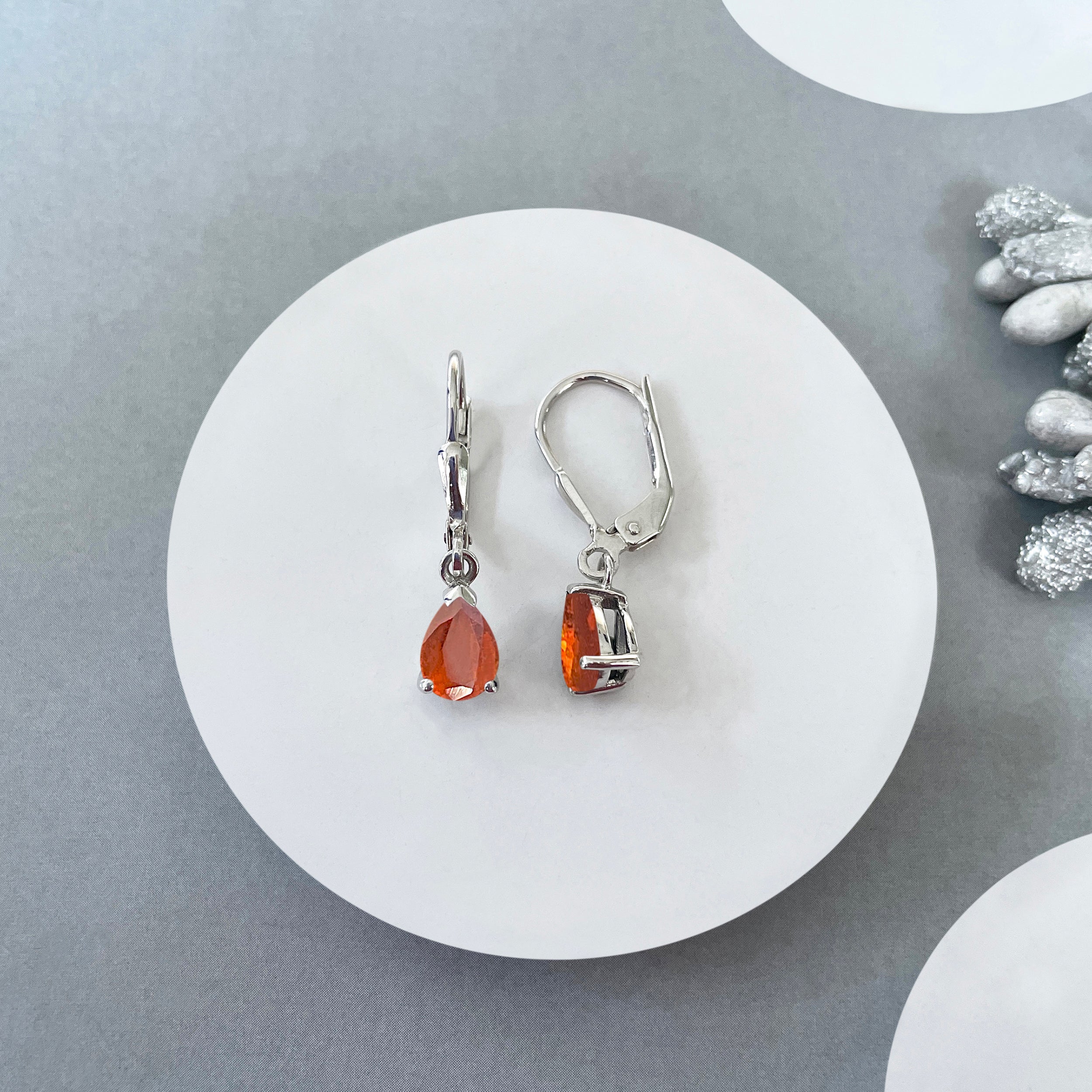 Orange Kyanite Leverback Earring-(OKY-SE-676.)