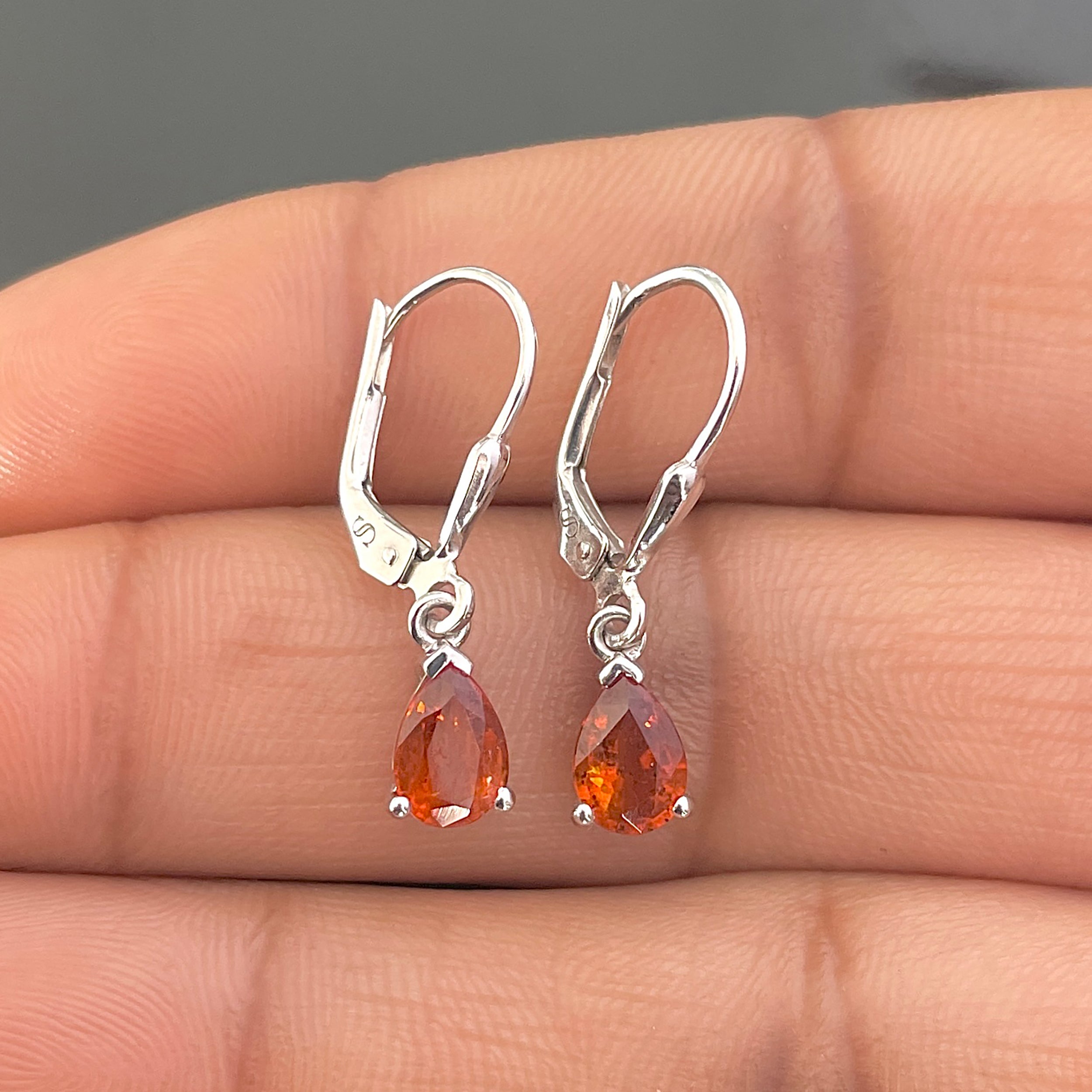 Orange Kyanite Leverback Earring-(KYN-SE-676-O.)