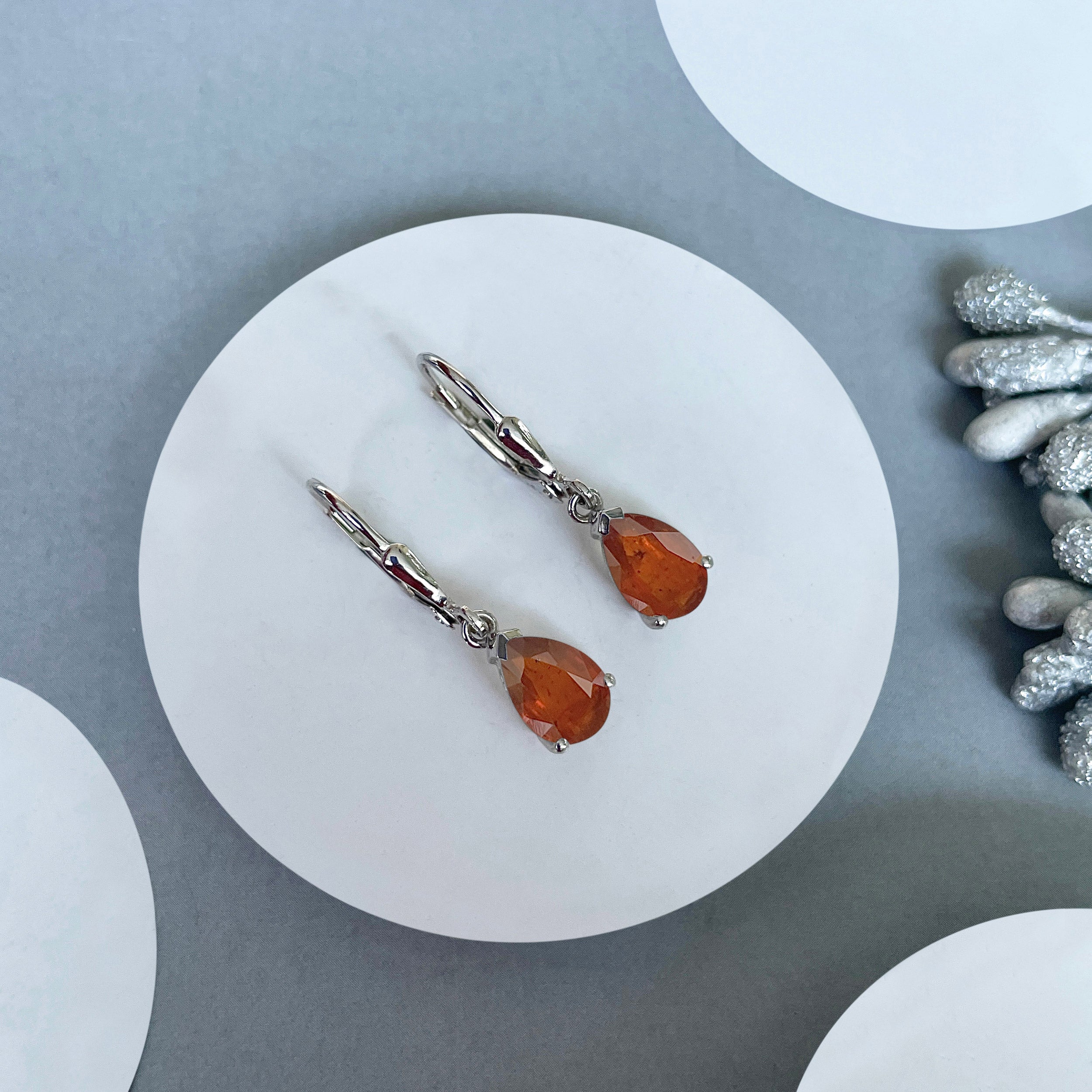 Orange Kyanite Leverback Earring-(KYN-SE-677-O.)