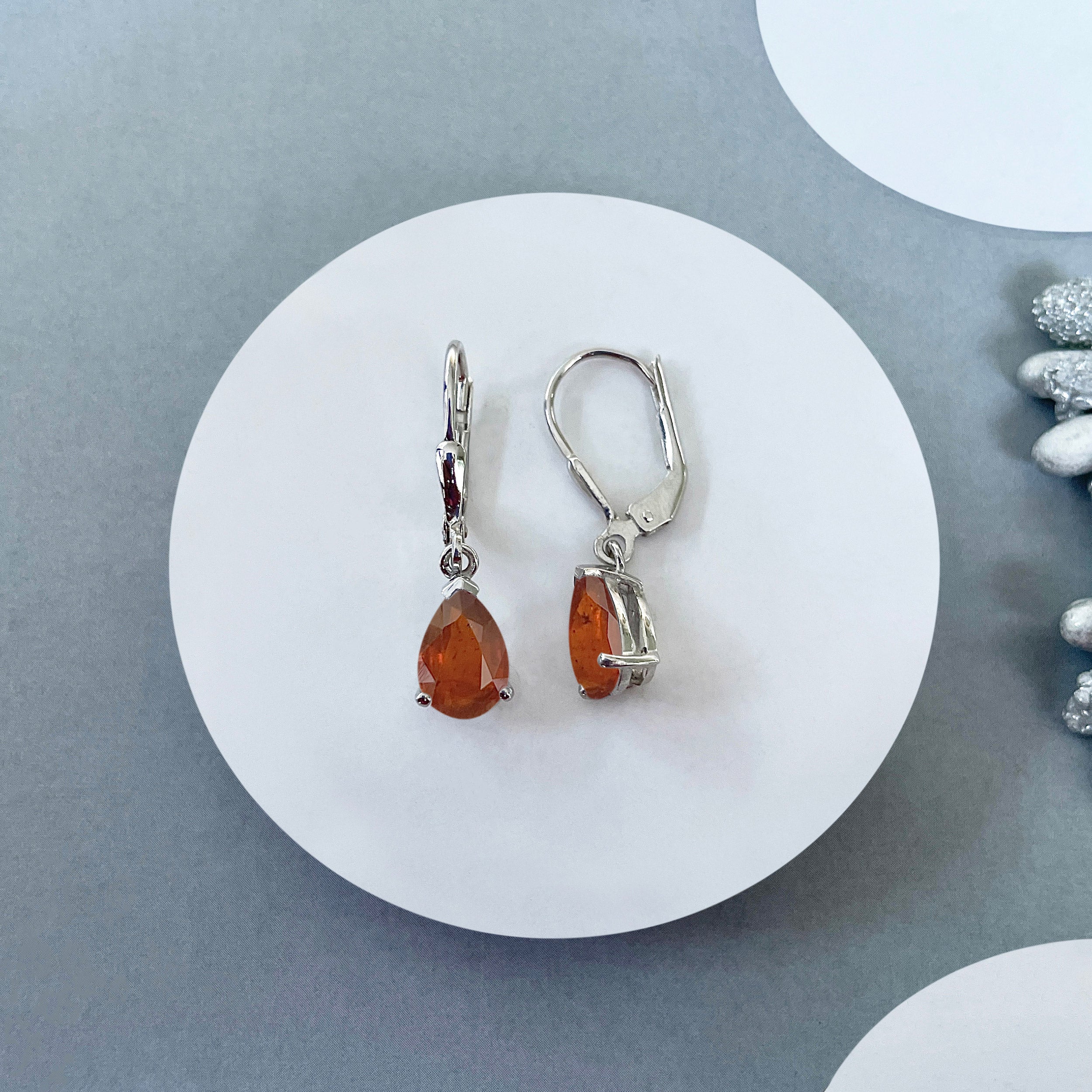 Orange Kyanite Leverback Earring-(OKY-SE-677.)