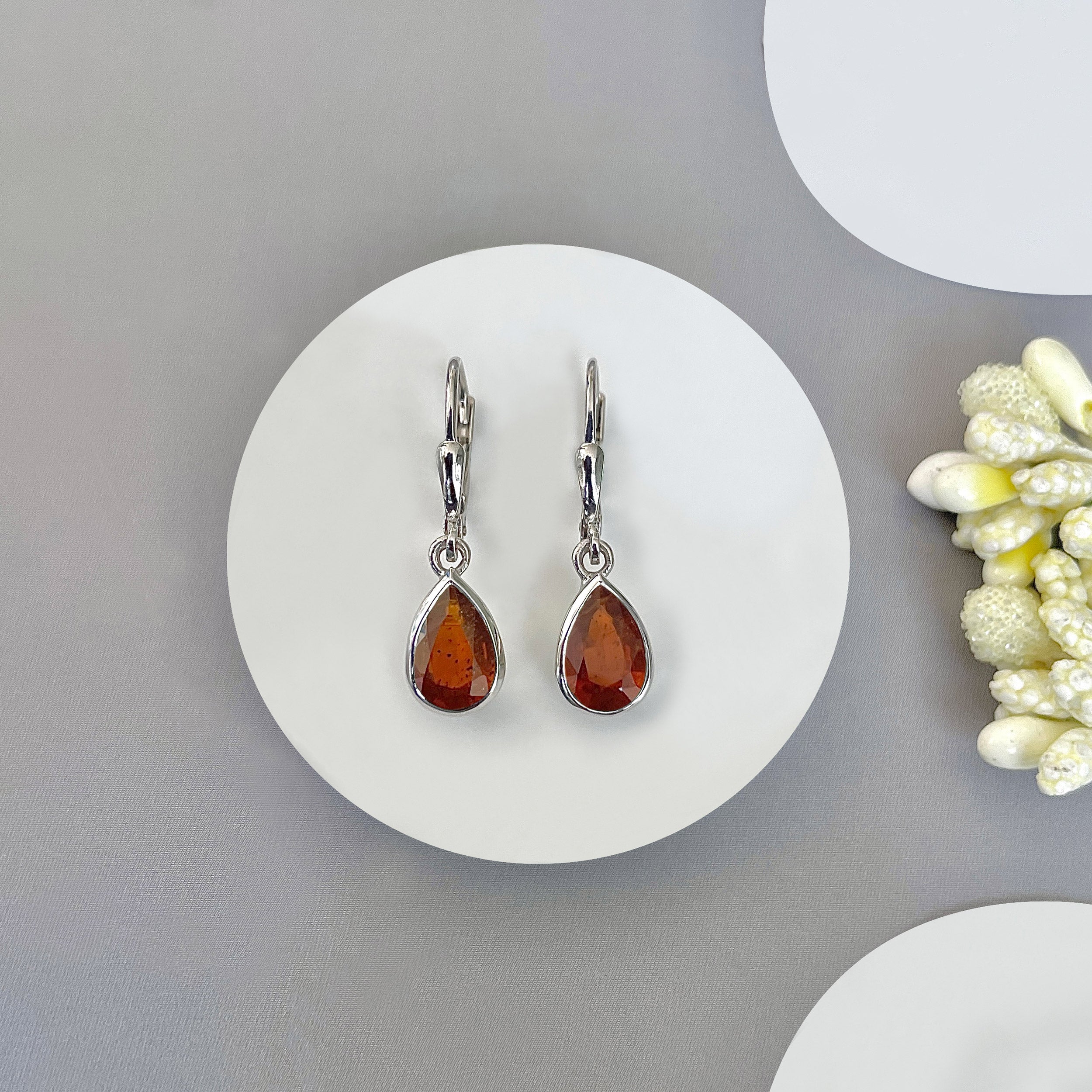 Orange Kyanite Leverback Earring-(KYN-SE-679-O.)