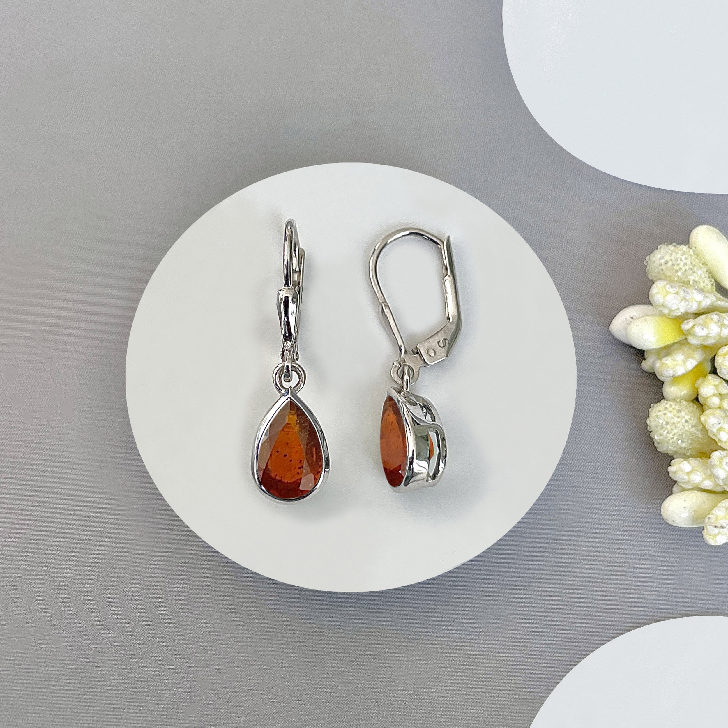 Orange Kyanite Leverback Earring-(OKY-SE-679.)