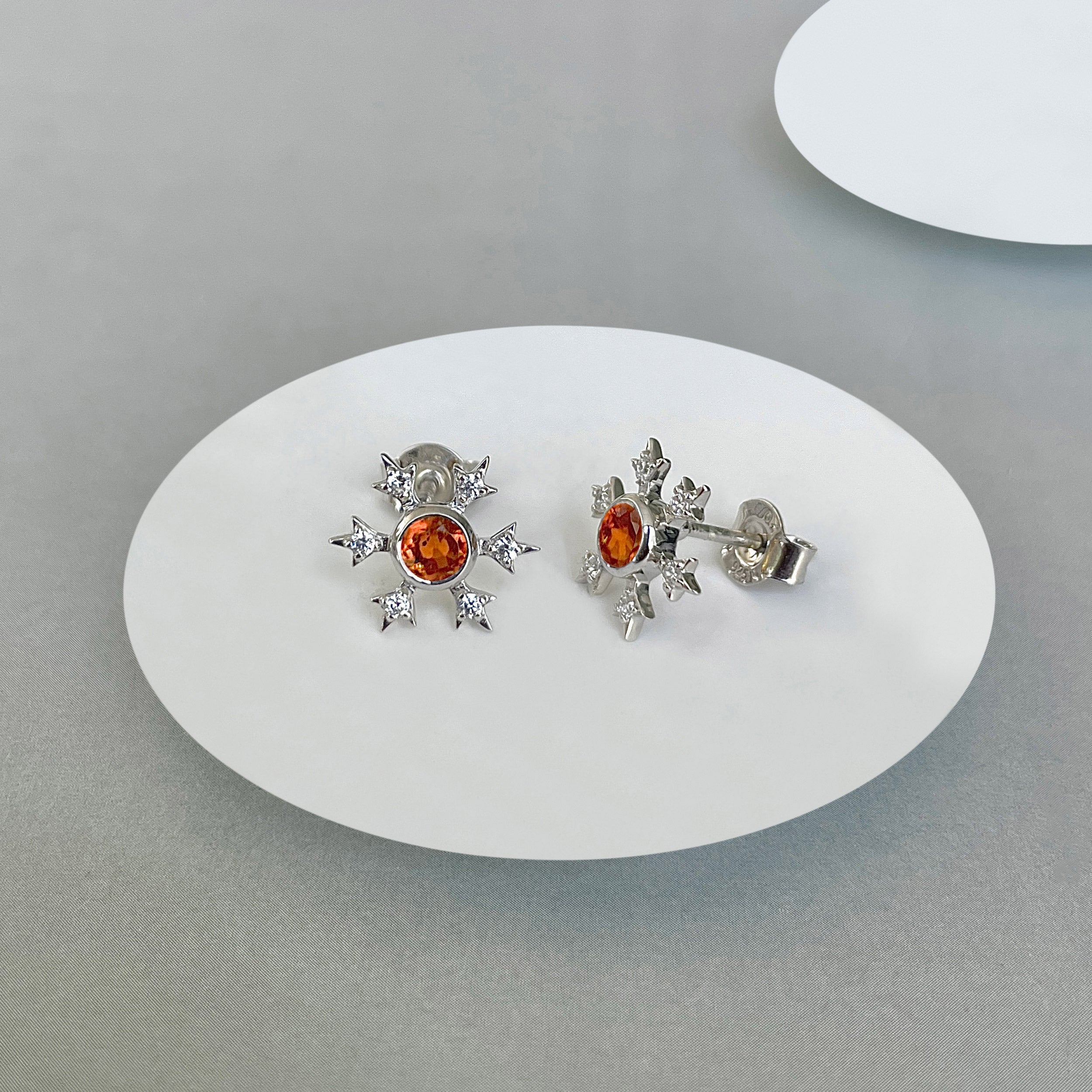 Orange Kyanite Stud Earring-(KYN-SE-854-O.)