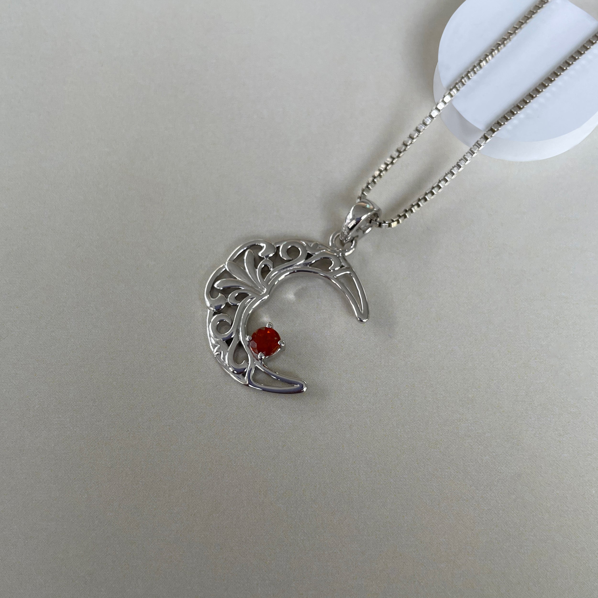 Orange Kyanite crescent Moon Pendant-(KYN-SN-150-O.)