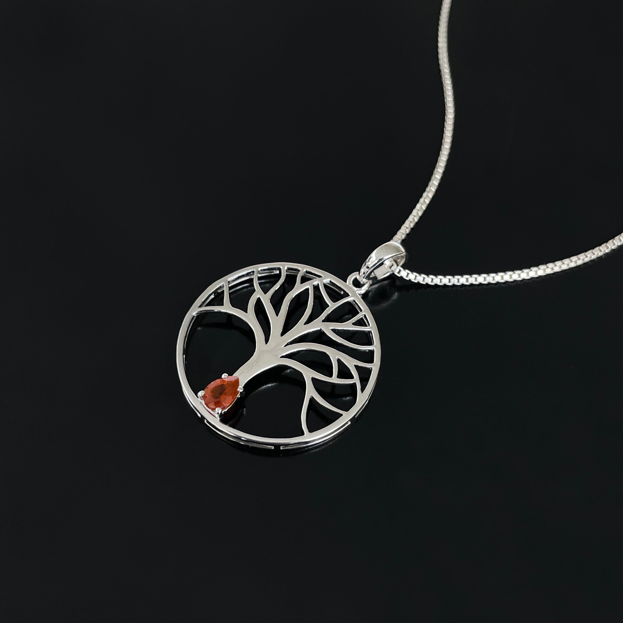 Orange Kyanite Tree Of Life Pendant-(KYN-SN-154-O.)