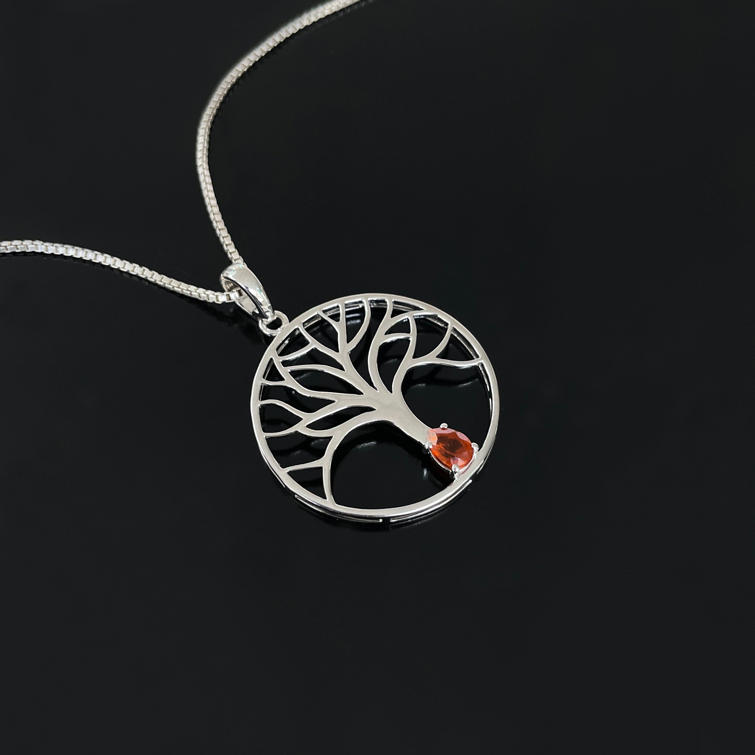 Orange Kyanite Tree Of Life Pendant-(KYN-SN-154-O.)