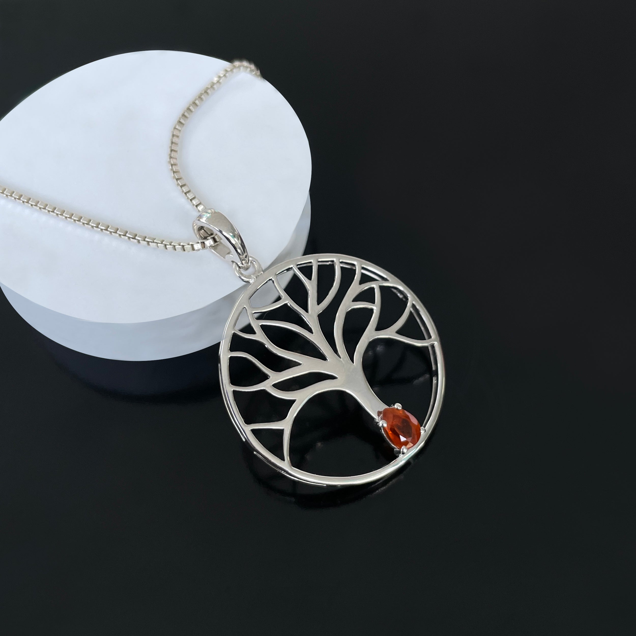 Orange Kyanite Tree Of Life Pendant-(KYN-SN-154-O.)