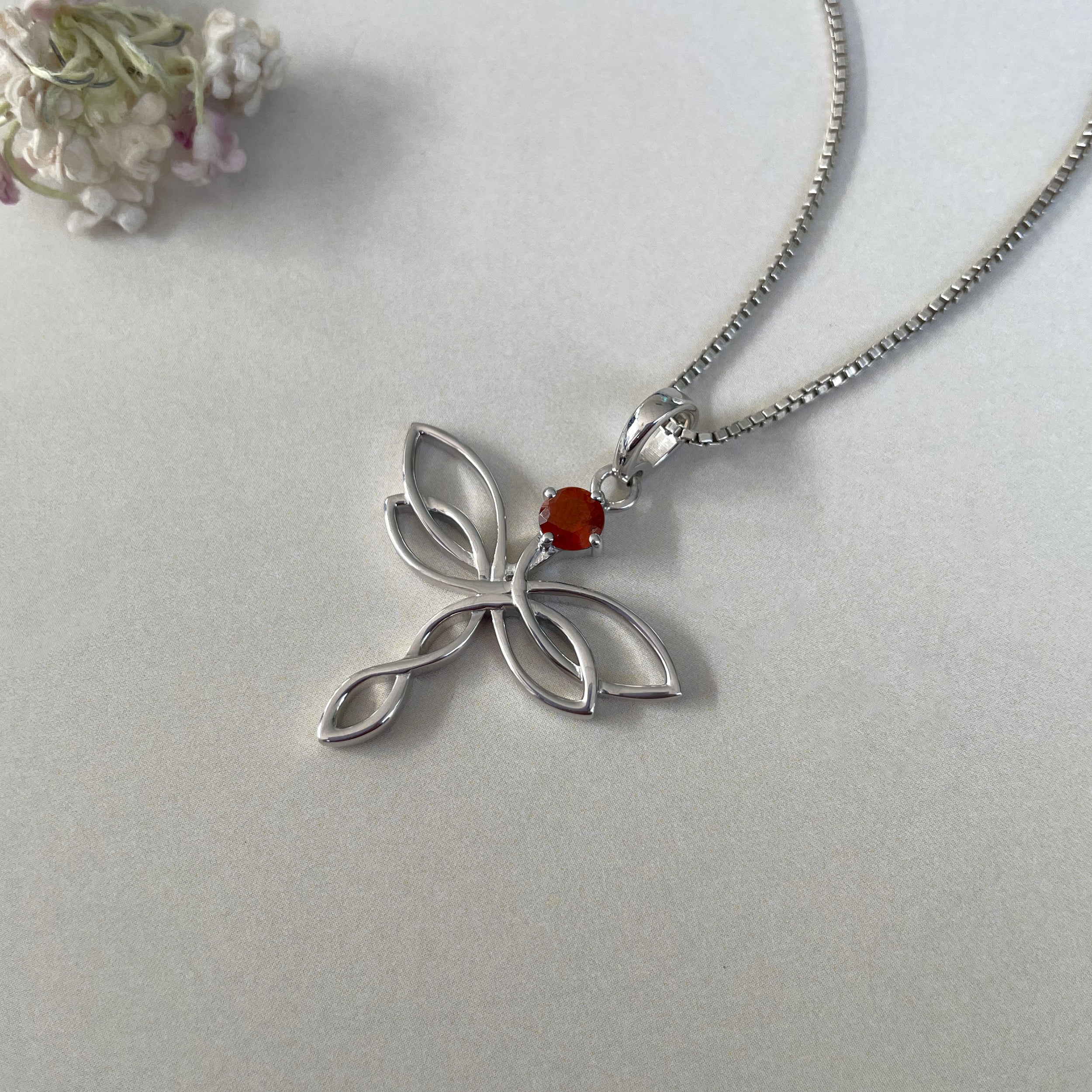 Orange Kyanite Holy Cross Pendant-(KYN-SN-160-O.)