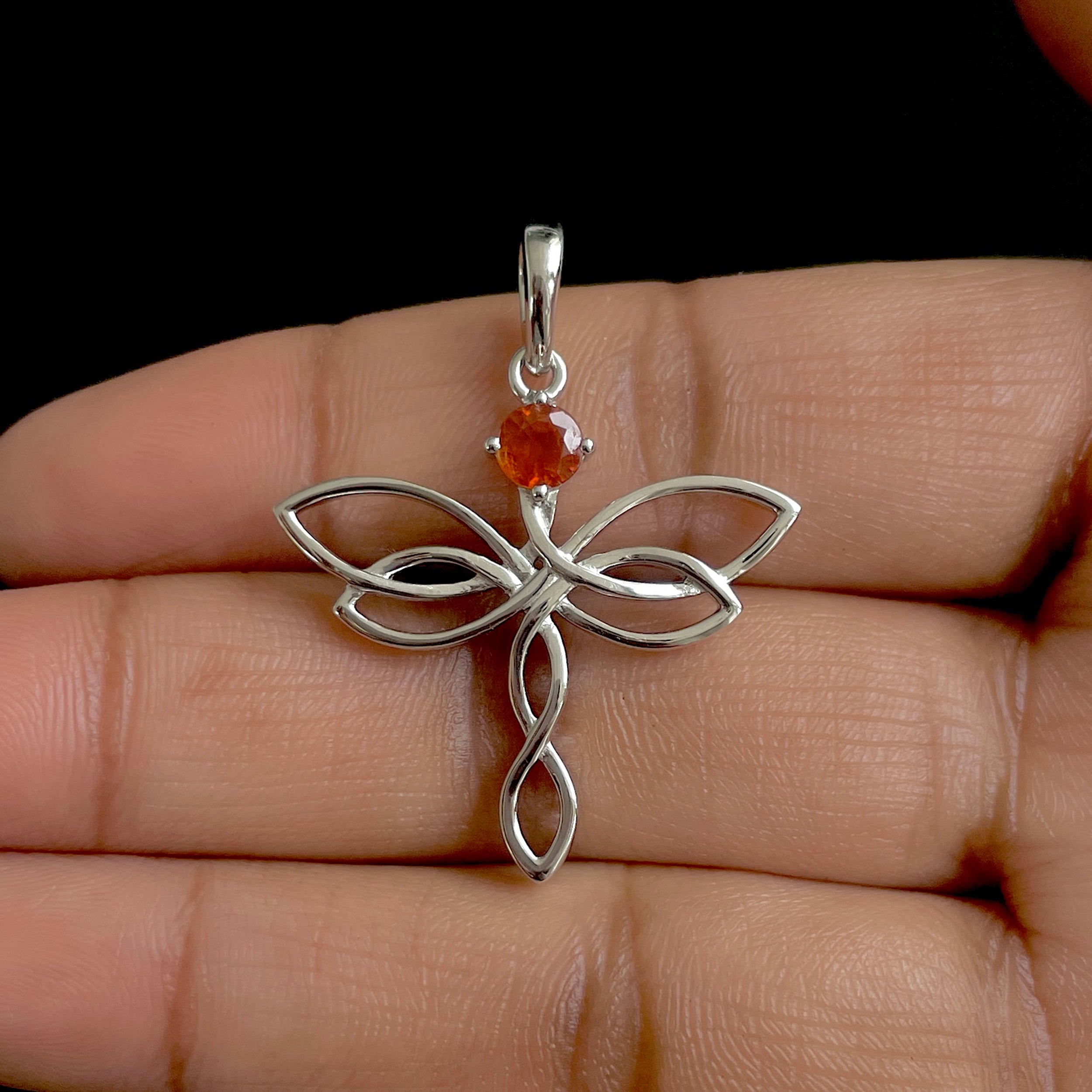 Orange Kyanite Holy Cross Pendant-(KYN-SN-160-O.)