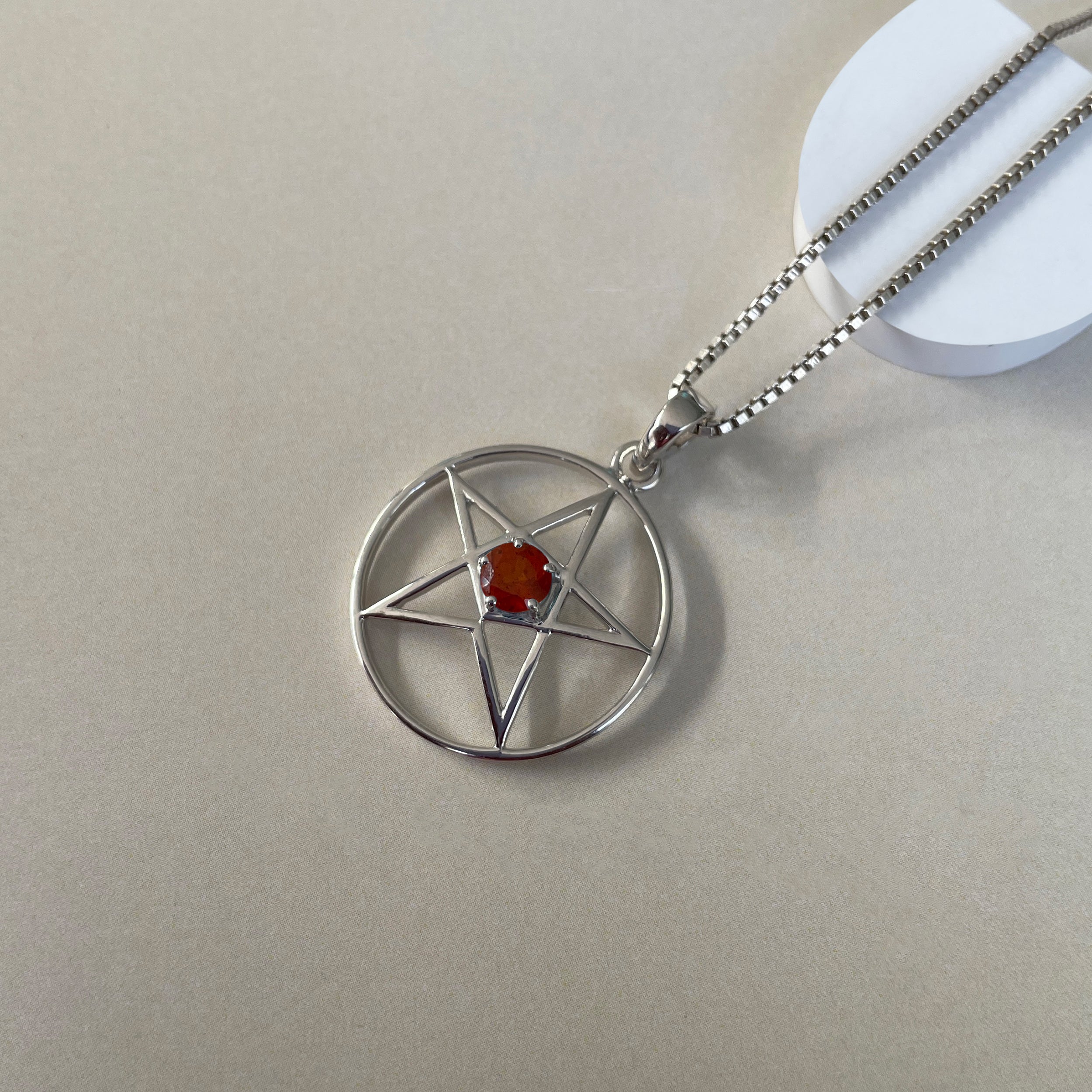 Orange Kyanite Pentacle Pendant-(KYN-SN-171-O.)
